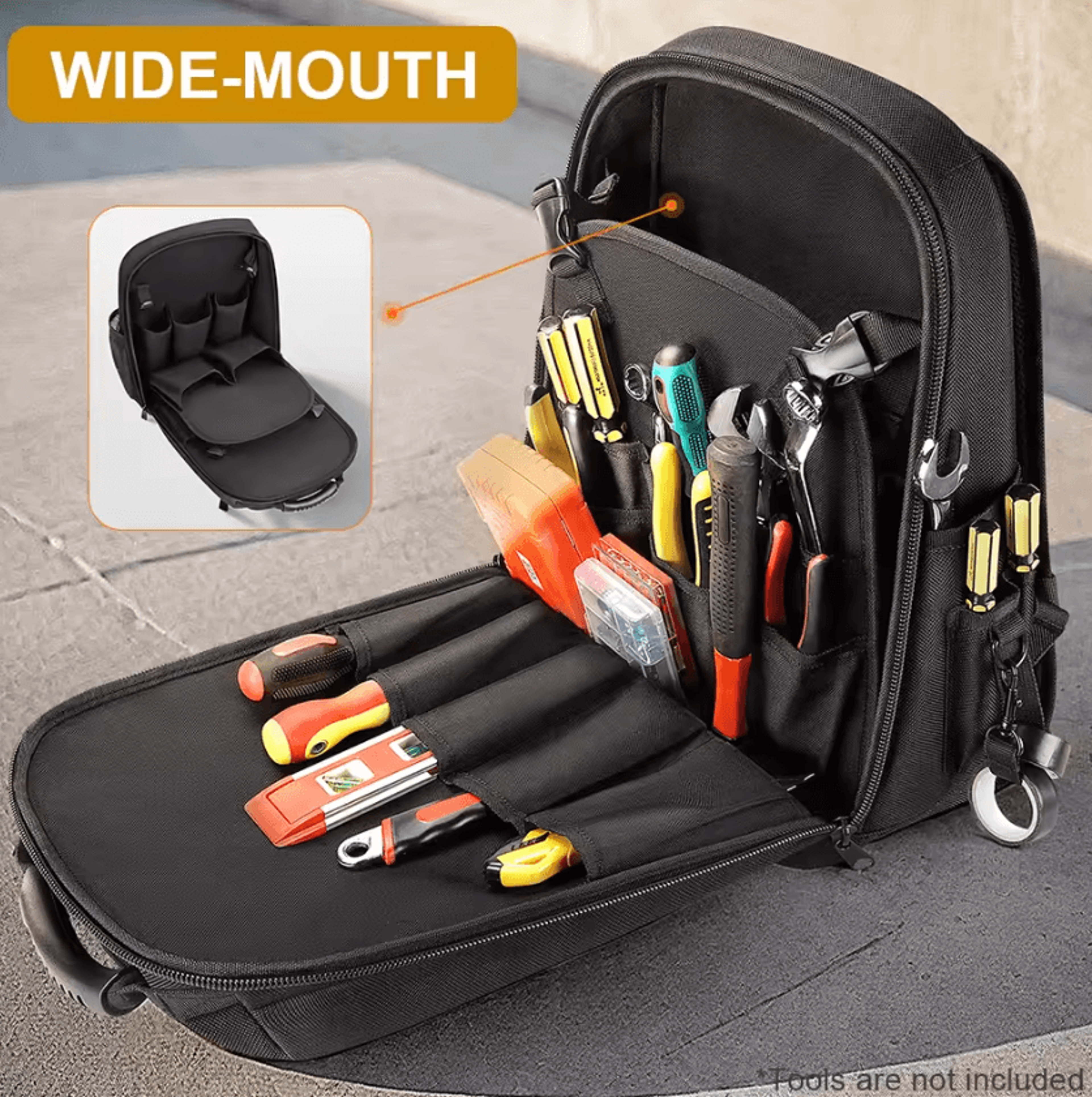 winhunt heavy duty tool bag with padded shoulder strap – multi-functional shoulder tool bag for electricians, mechanics
