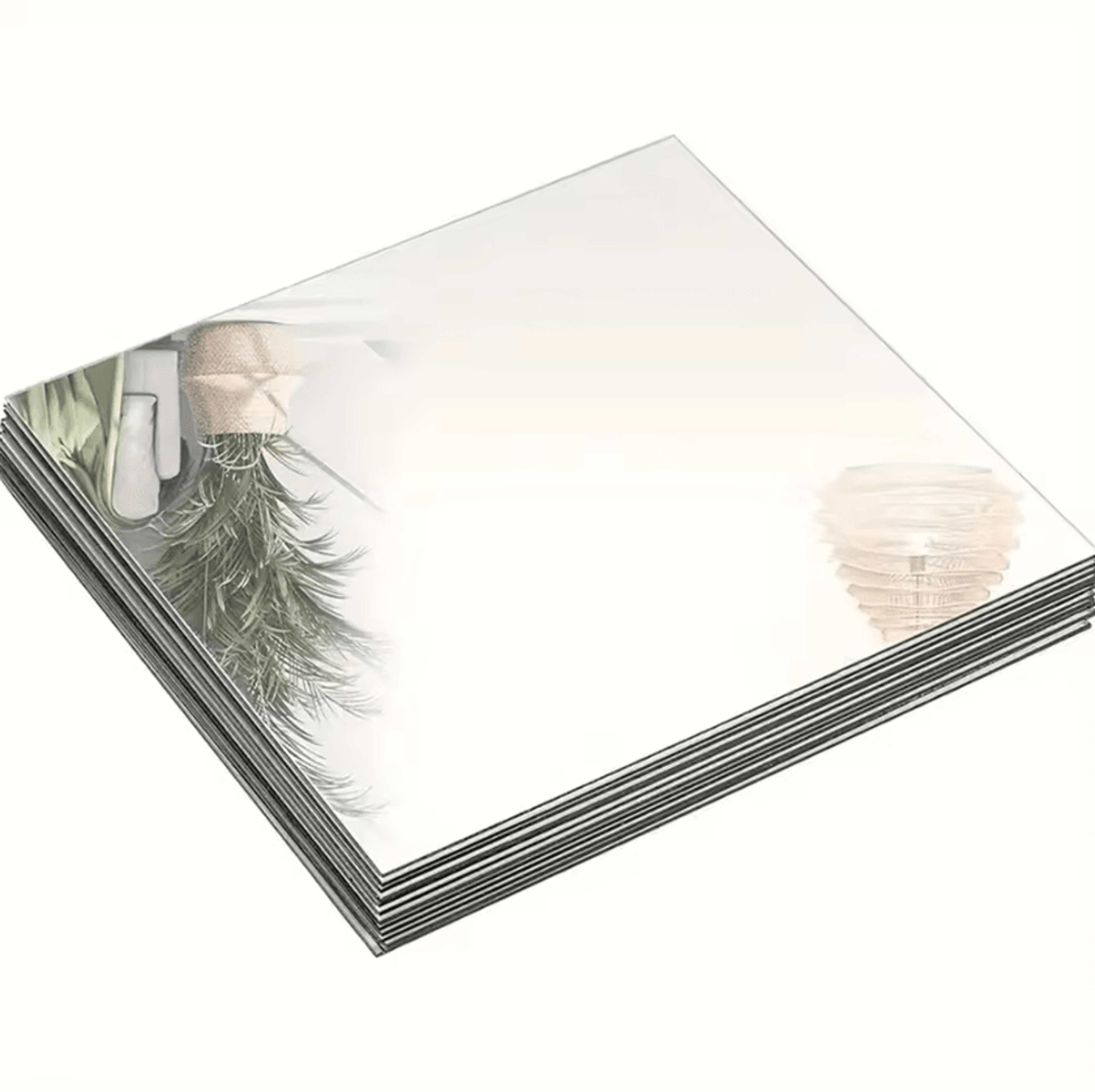 acrylic square mirror tray centerpiece set for wedding table decor