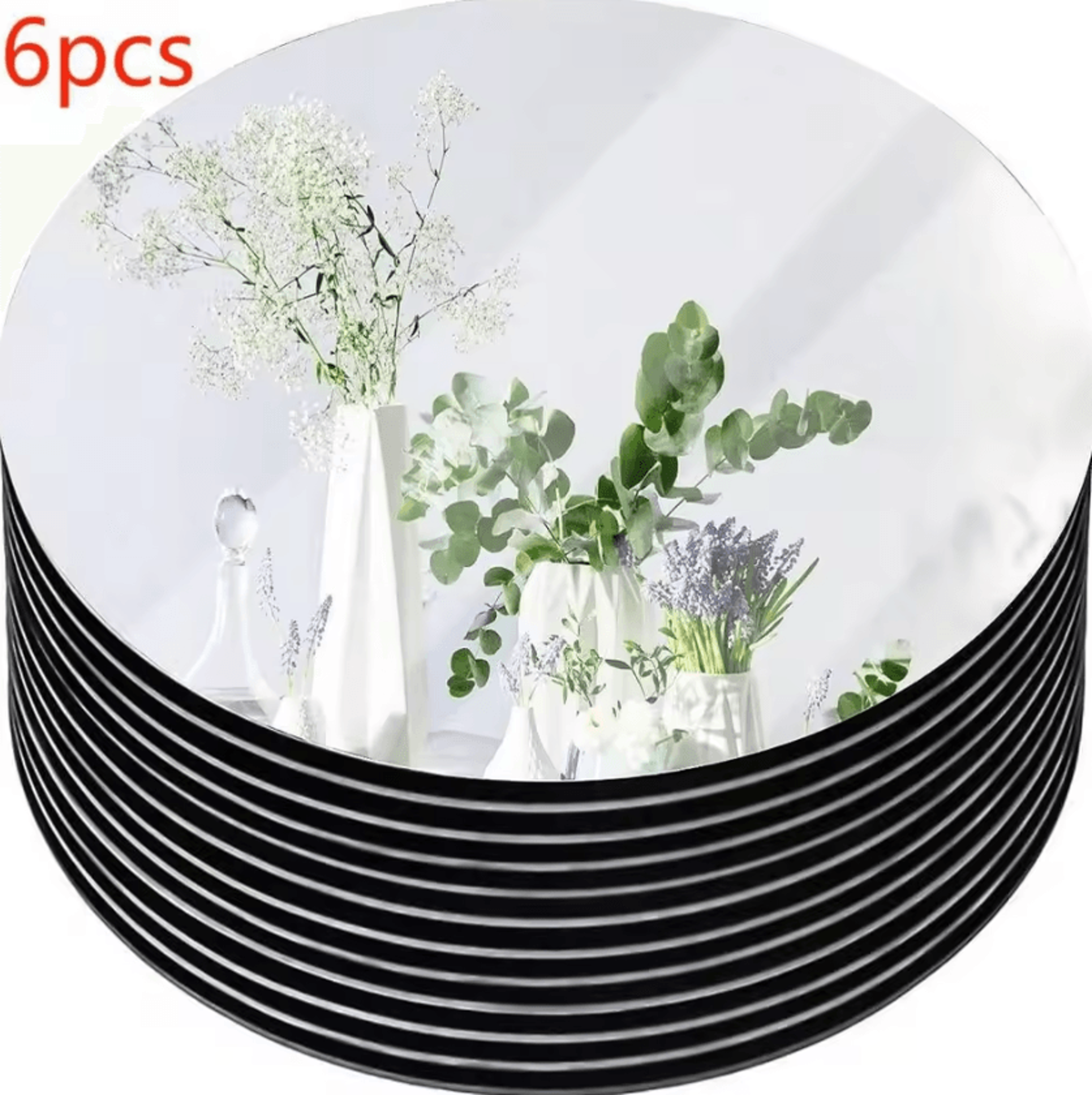 acrylic round mirror tray set for wedding table centerpieces