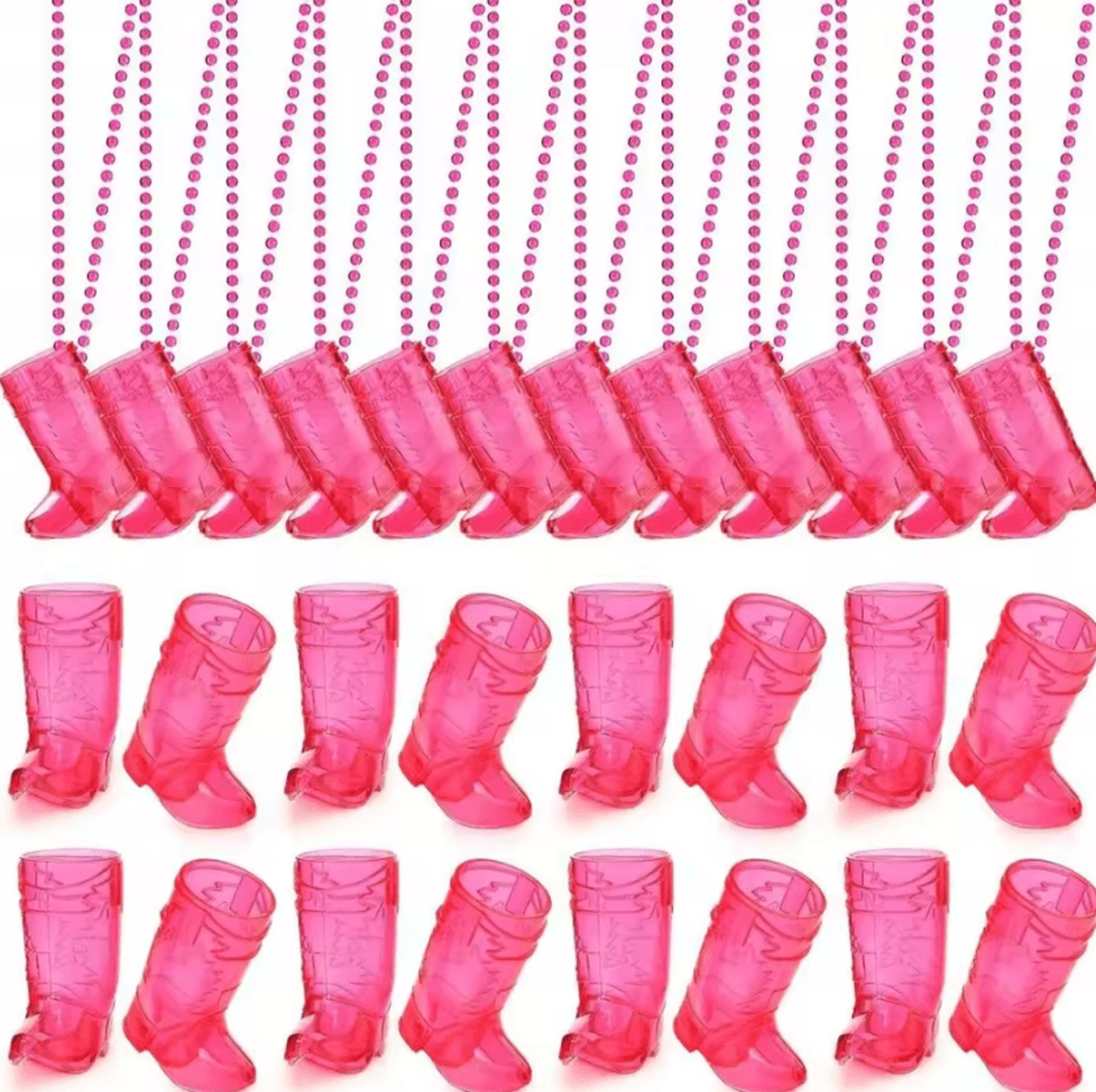 cowboy boot shot glass necklace set for bachelorette parties