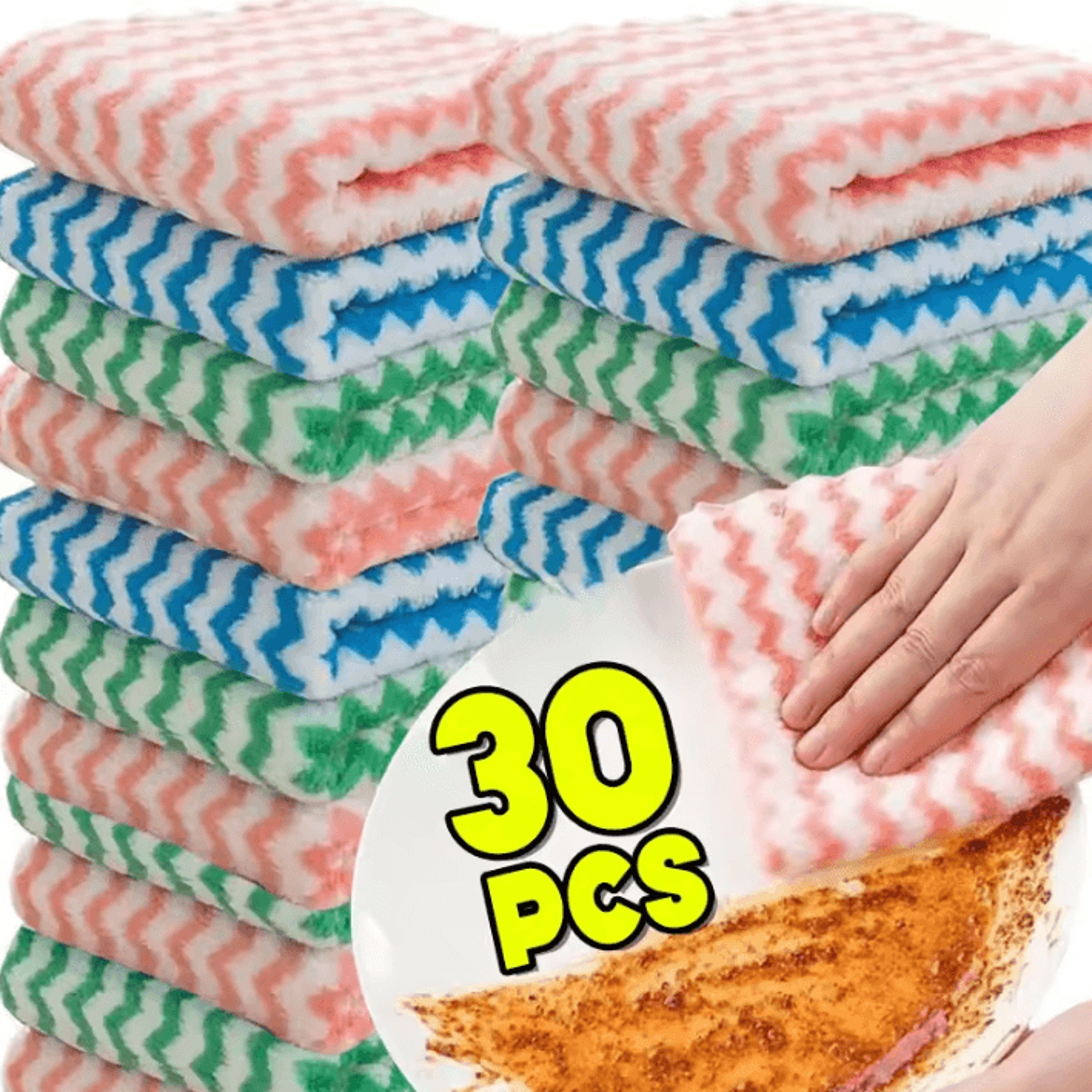 super absorbent coral fleece dish cloths reusable kitchen cleaning towels