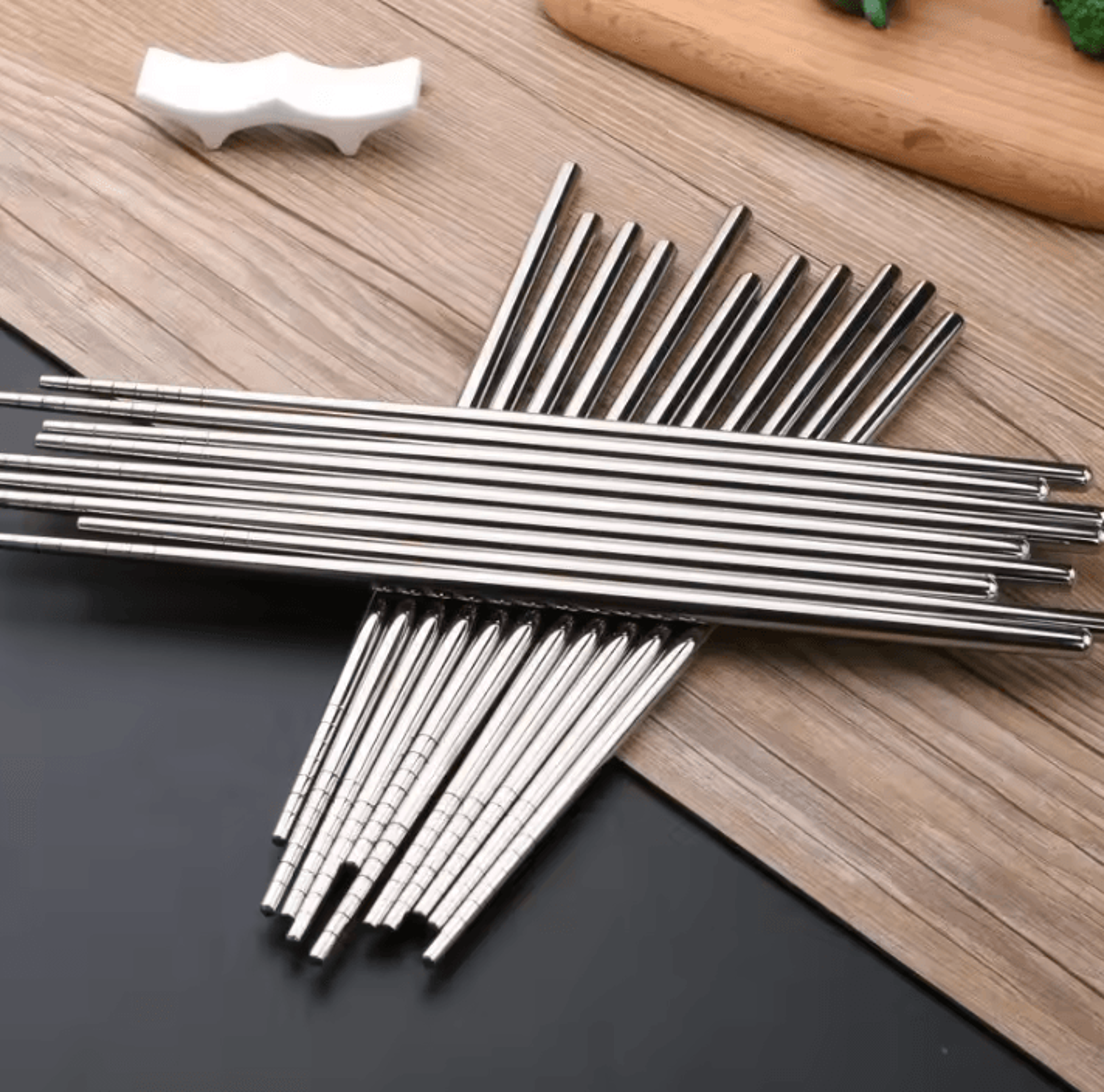 stainless steel reusable chopsticks for sushi, ramen and everyday dining