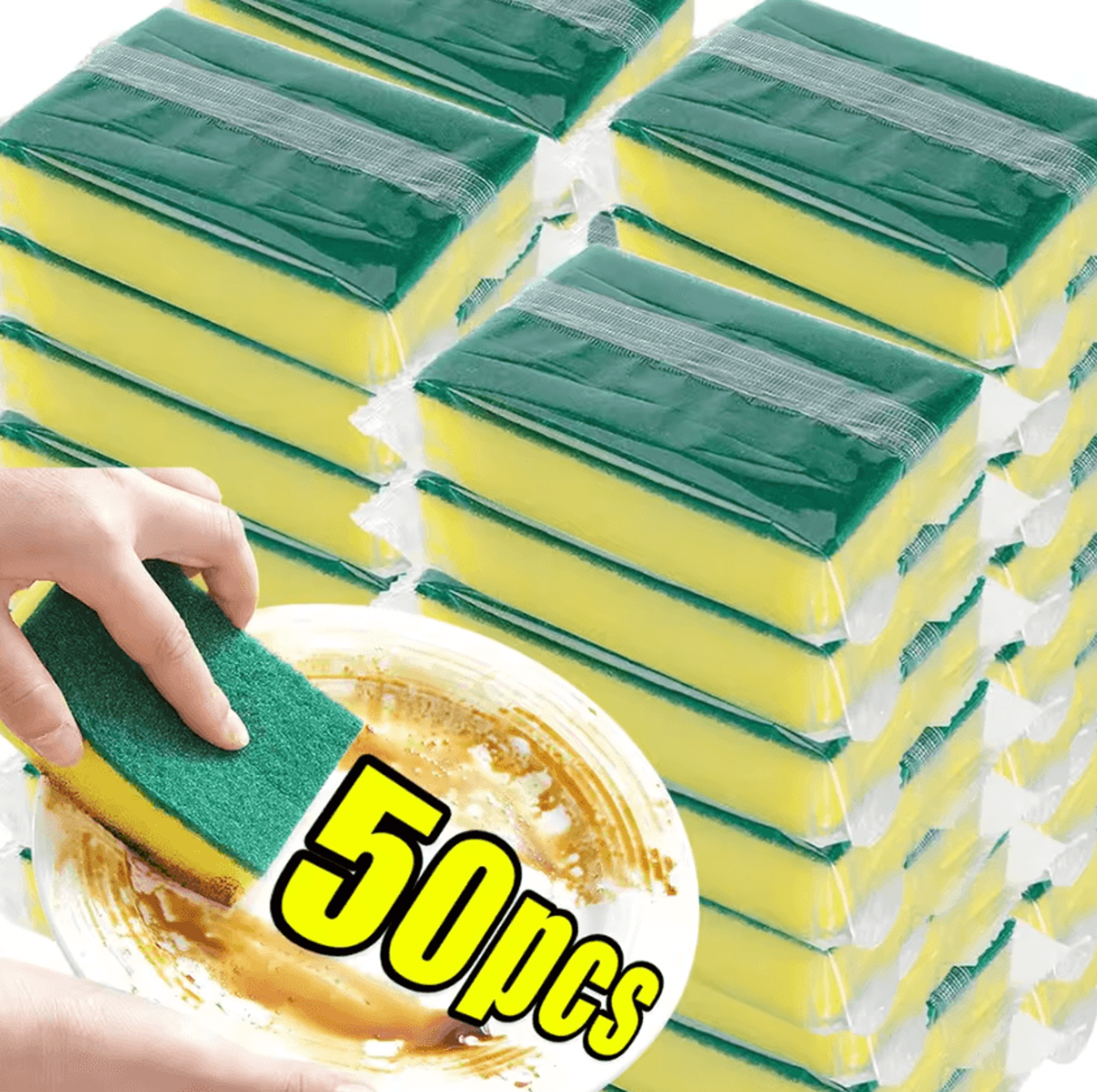 soft dishwashing sponge scrubber for kitchen cleaning and non scratch dish washing