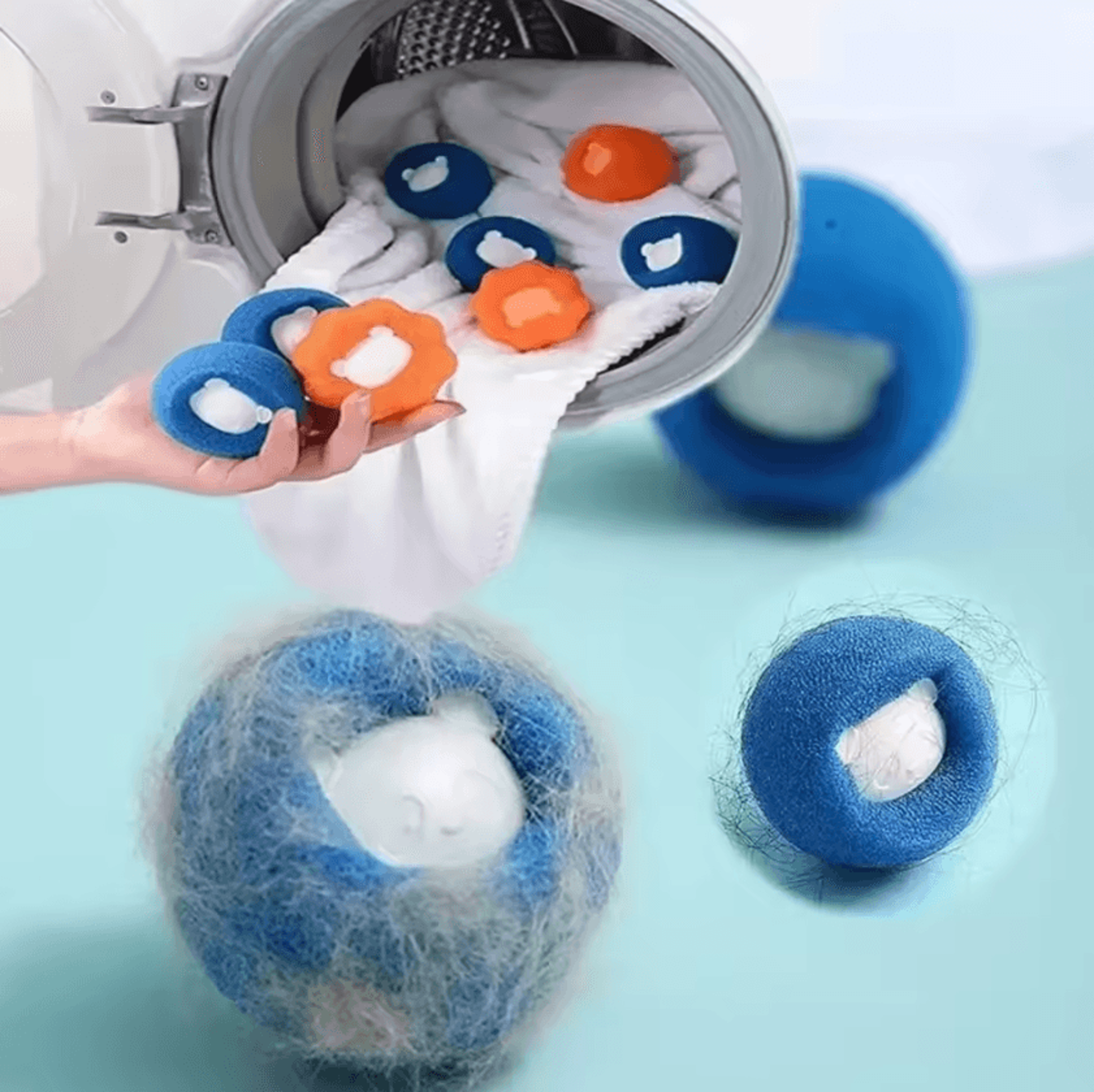 reusable pet hair remover laundry balls for washing machine lint and fur catcher