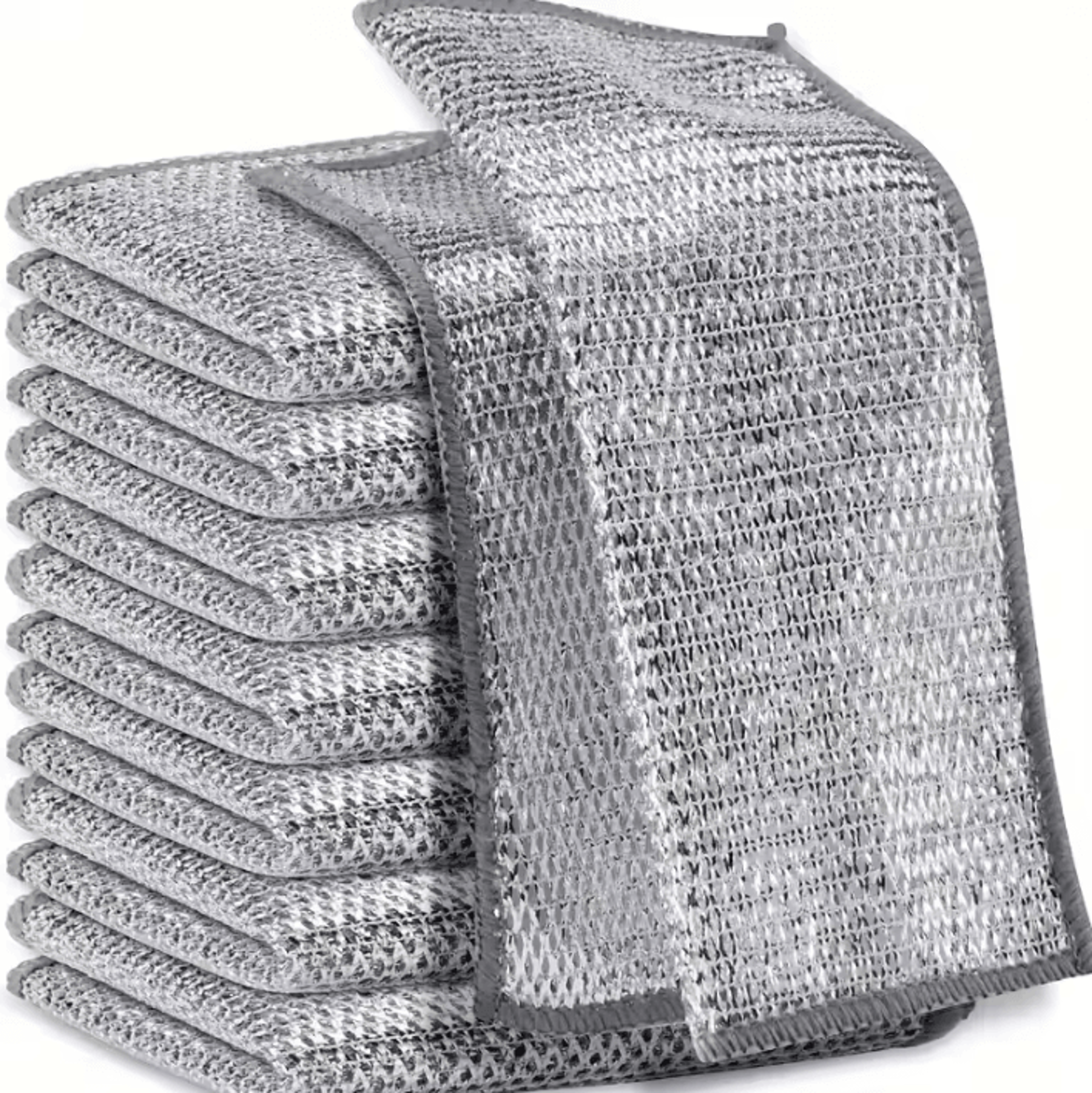 double sided steel wire dishcloth reusable metal cleaning cloth for pots and pans