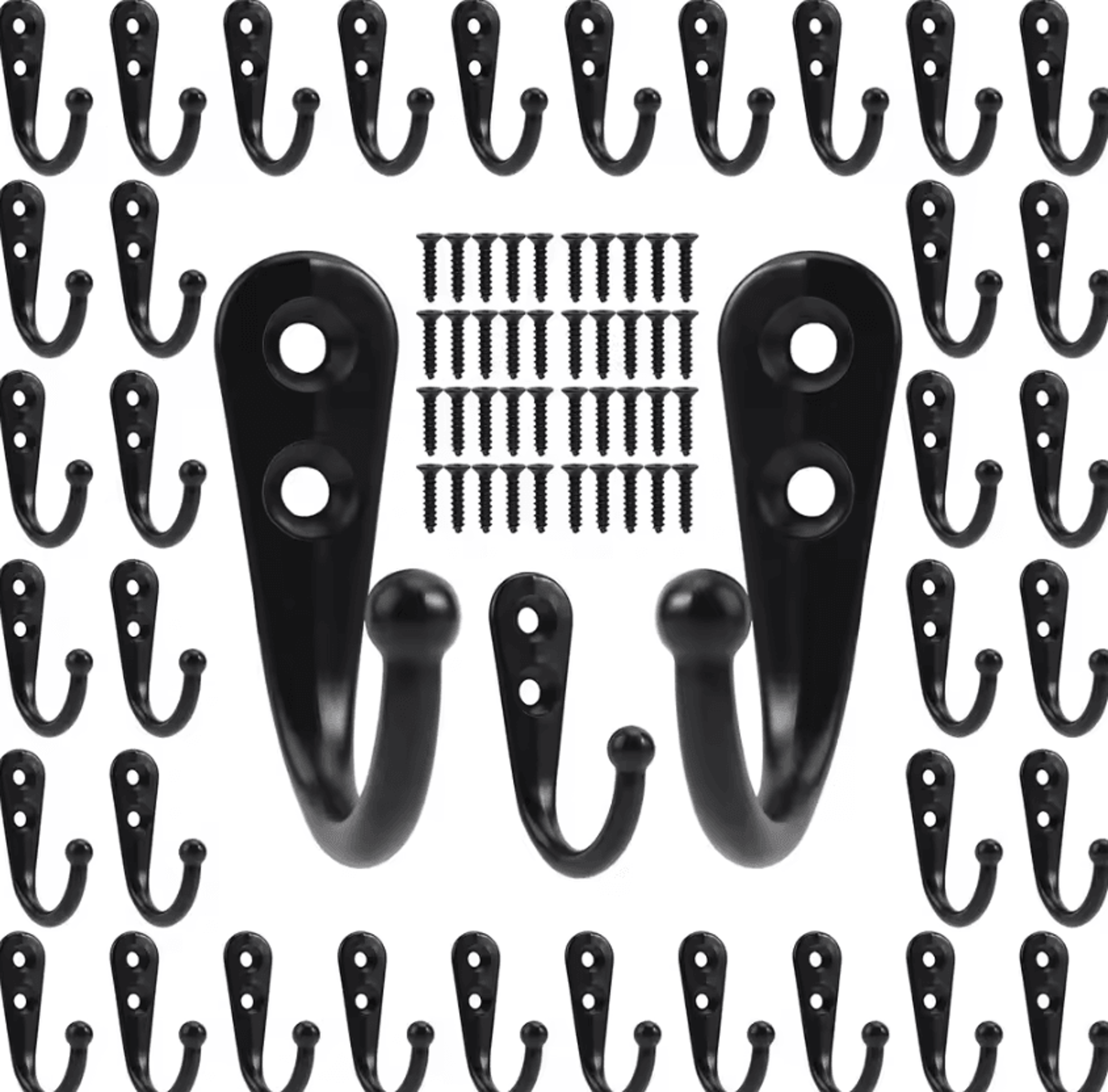 wall mounted alloy coat hooks with screws for towels, bags, hats and home organization