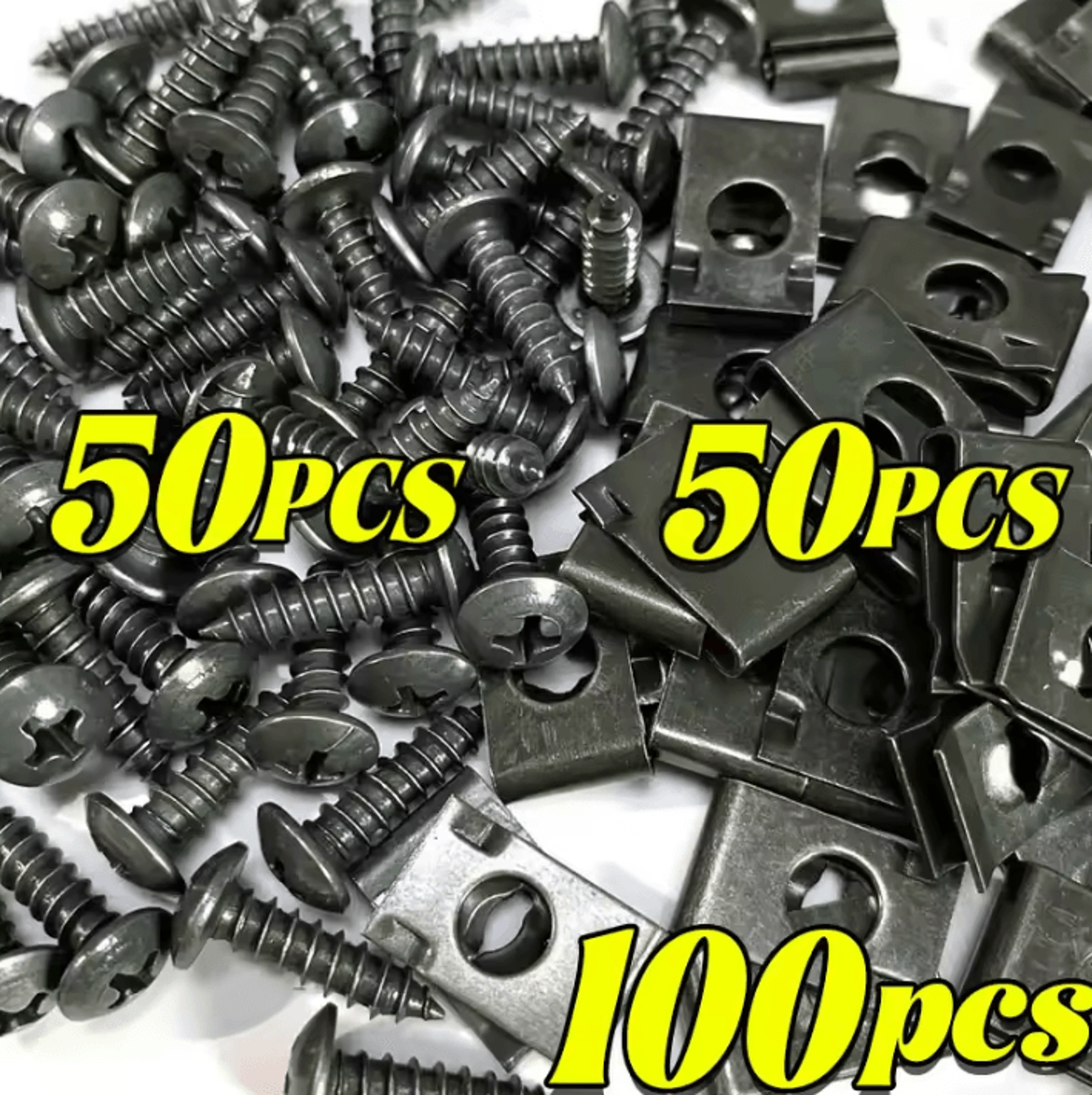 mixed metal u type car screw clips set for fender bumper and panel fastening