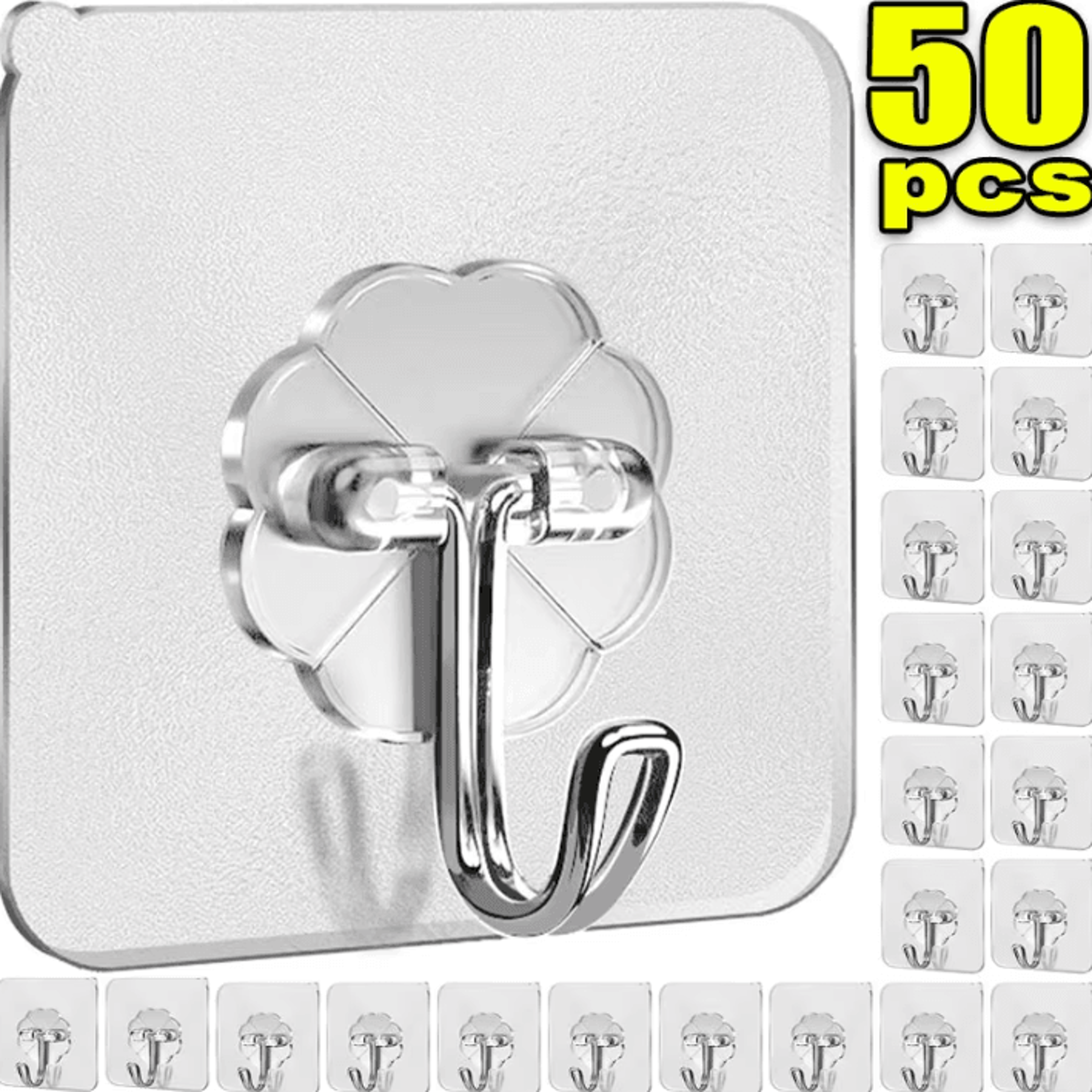 transparent self adhesive wall hooks heavy duty stainless steel utility hangers for kitchen and bathroom