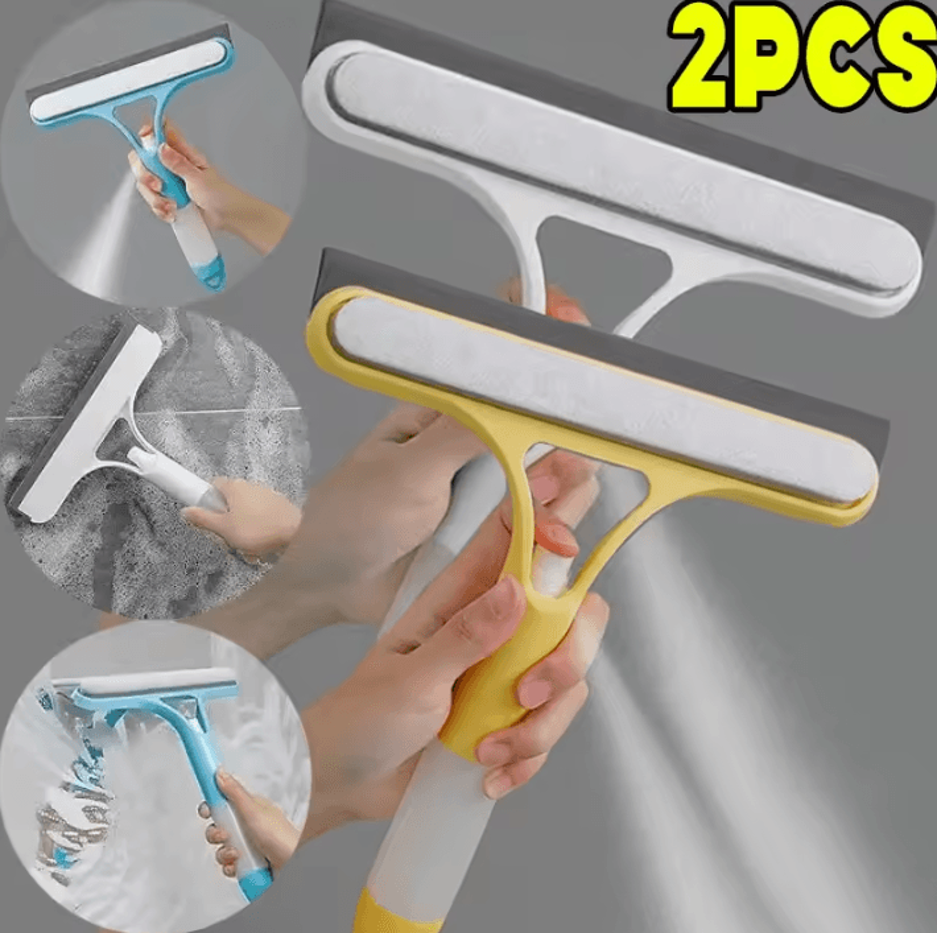 3 in 1 window cleaning squeegee with spray bottle and microfiber glass cleaner