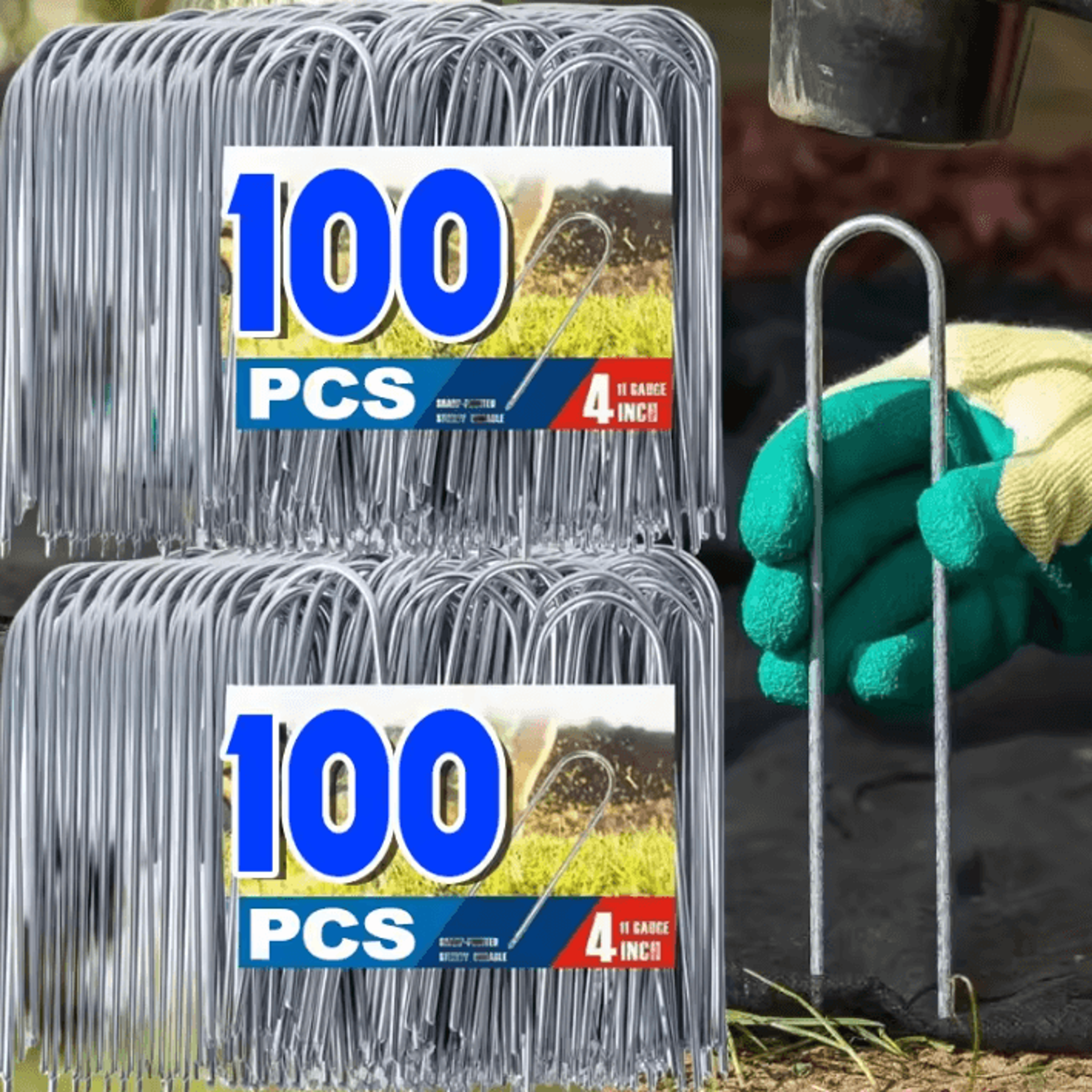 heavy duty u type garden staples galvanized landscape stakes for weed barrier and ground cover