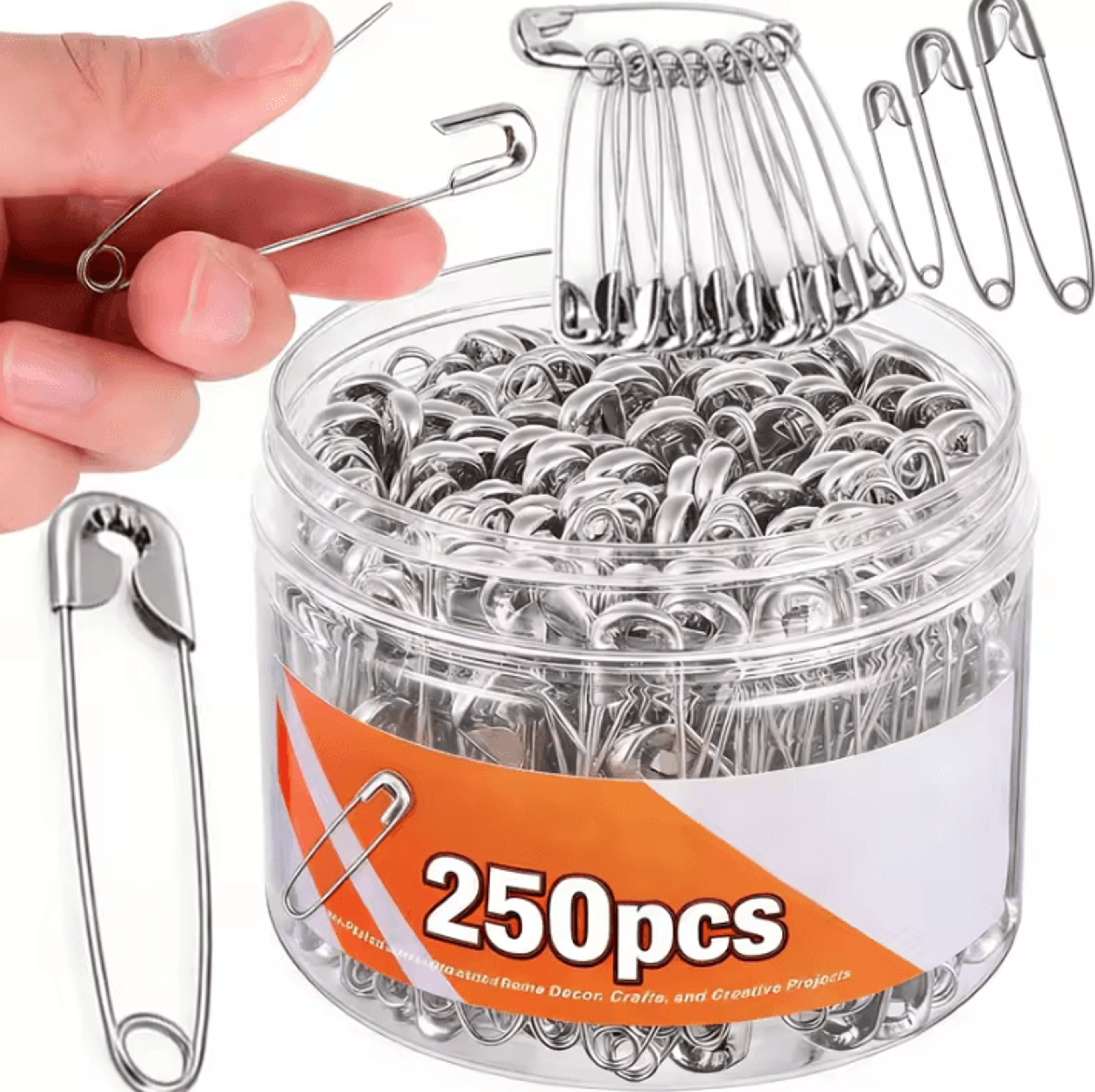 250 piece stainless steel safety pins set assorted sewing pins for diy crafts and clothing repairs