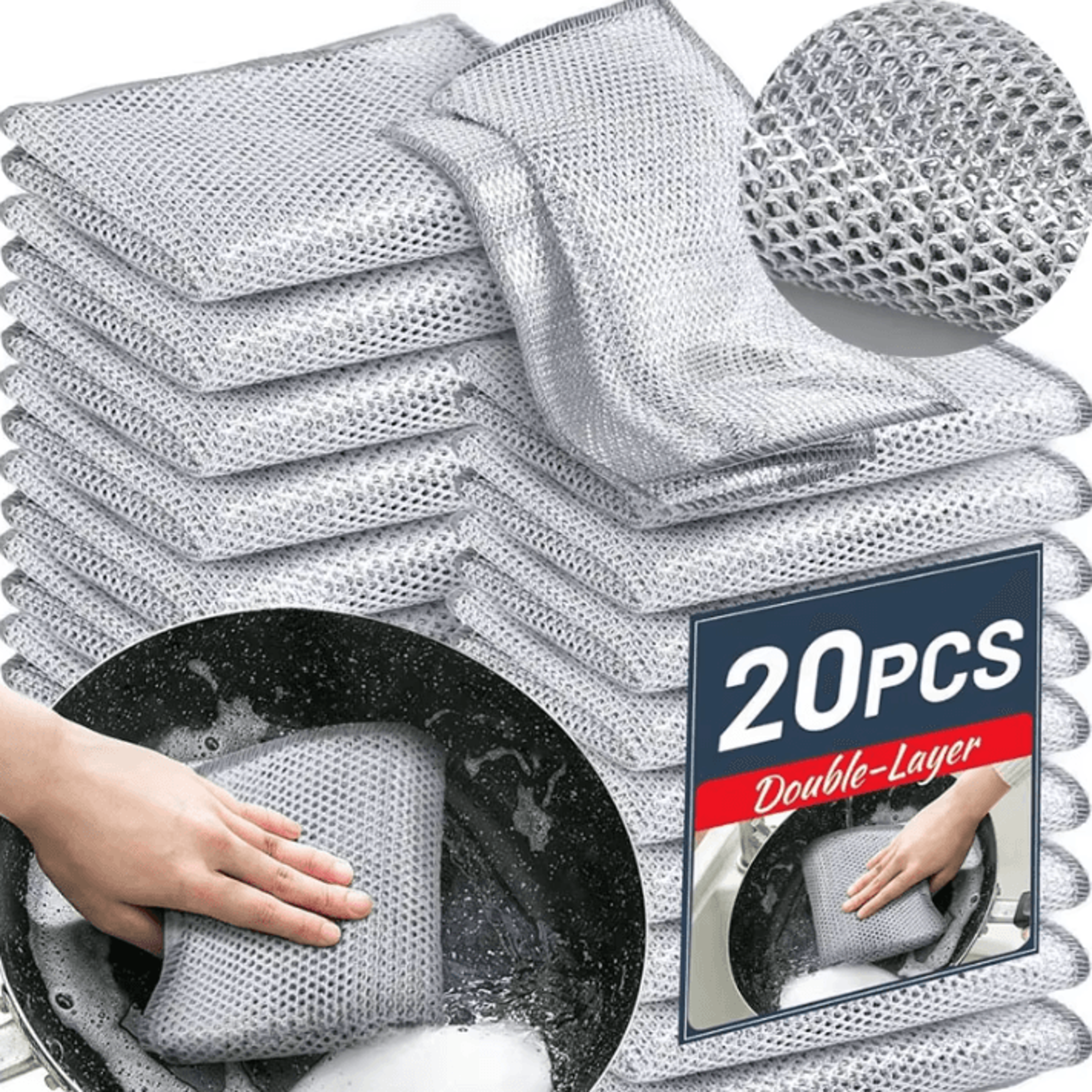 magic double sided steel wire cleaning cloth reusable kitchen scrubbing rag for pots and dishes