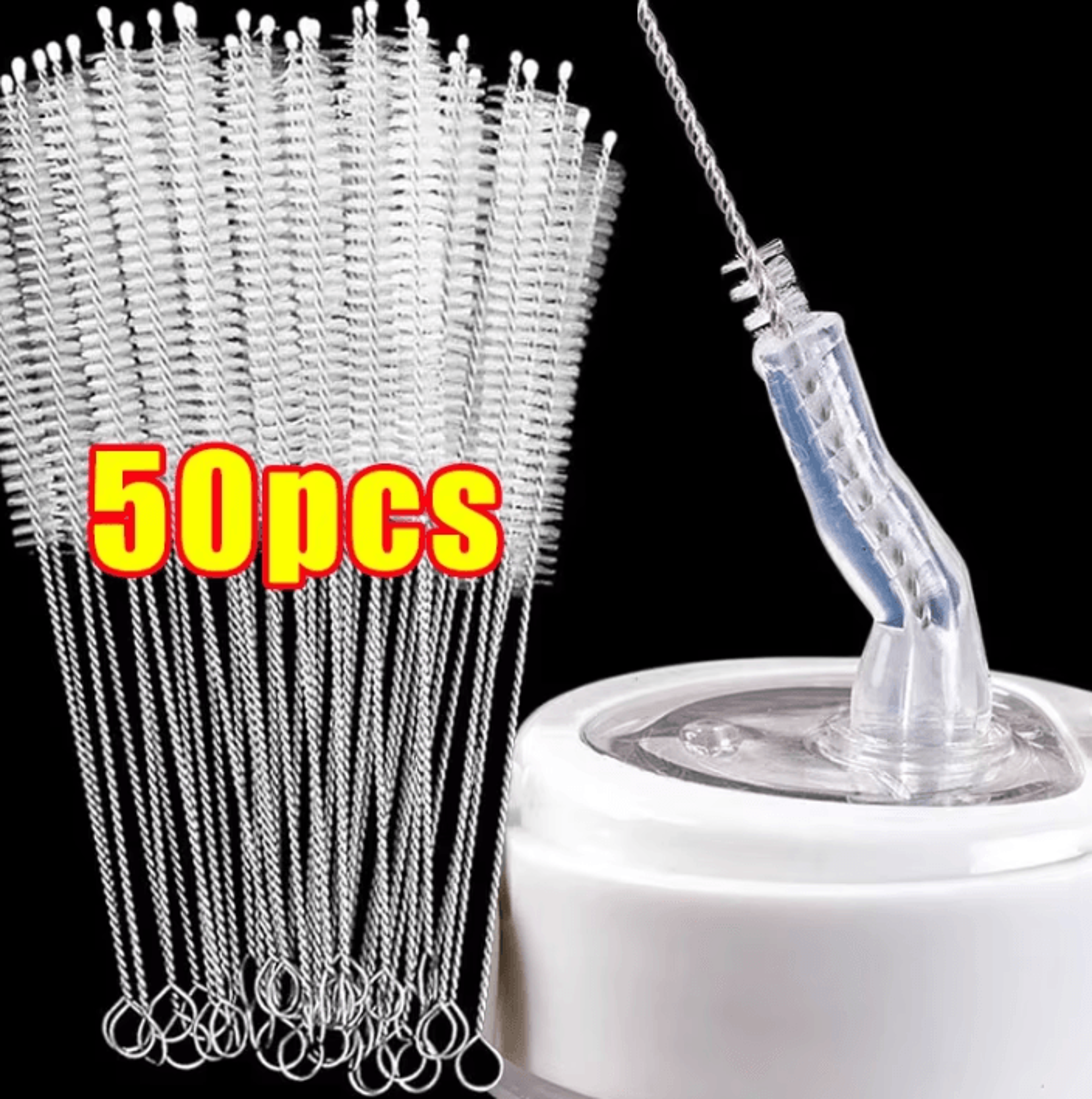reusable straw cleaning brush kit long nylon tube cleaners for straws, bottles and baby cups