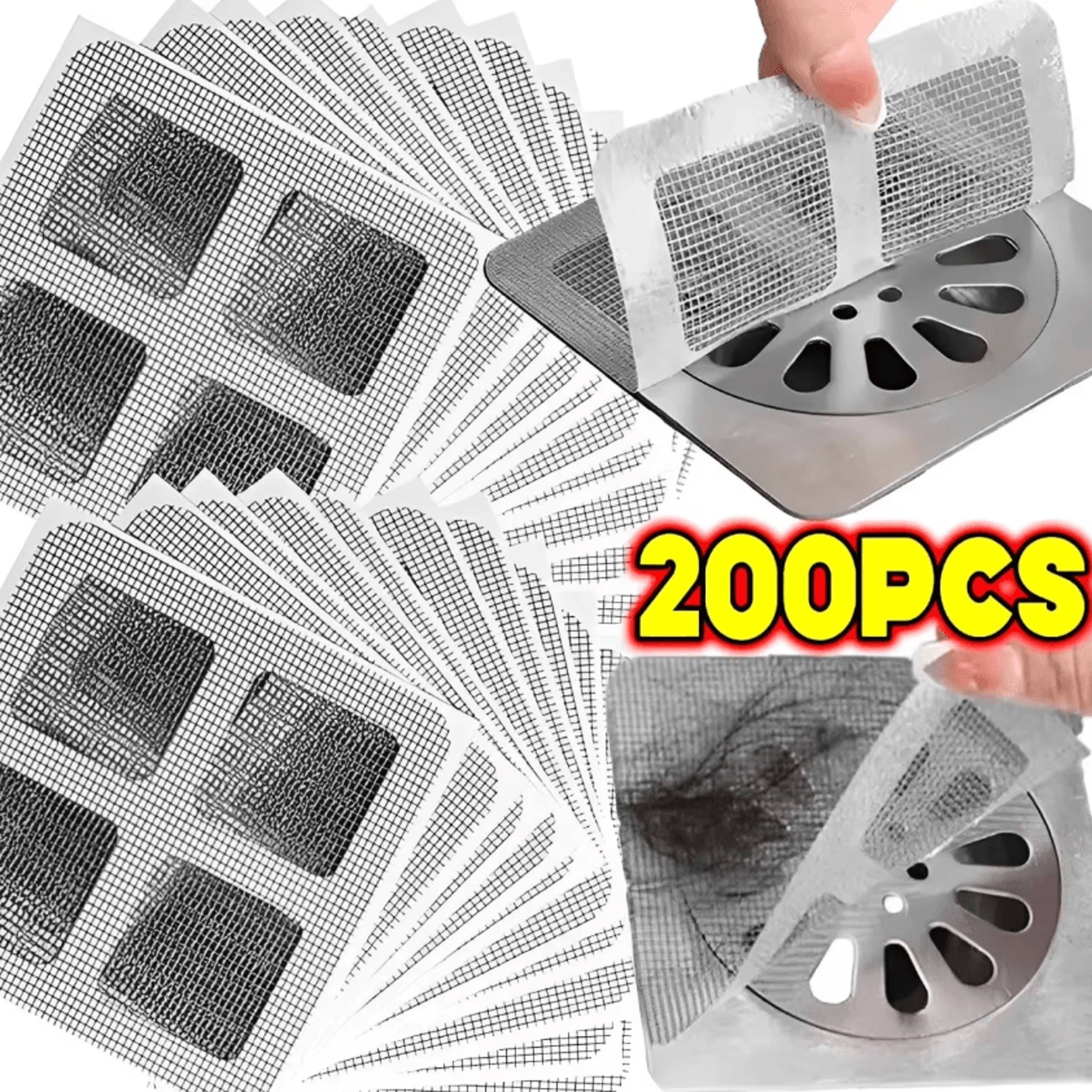 disposable shower drain hair catcher mesh stickers self adhesive drain covers for bathroom kitchen and laundry