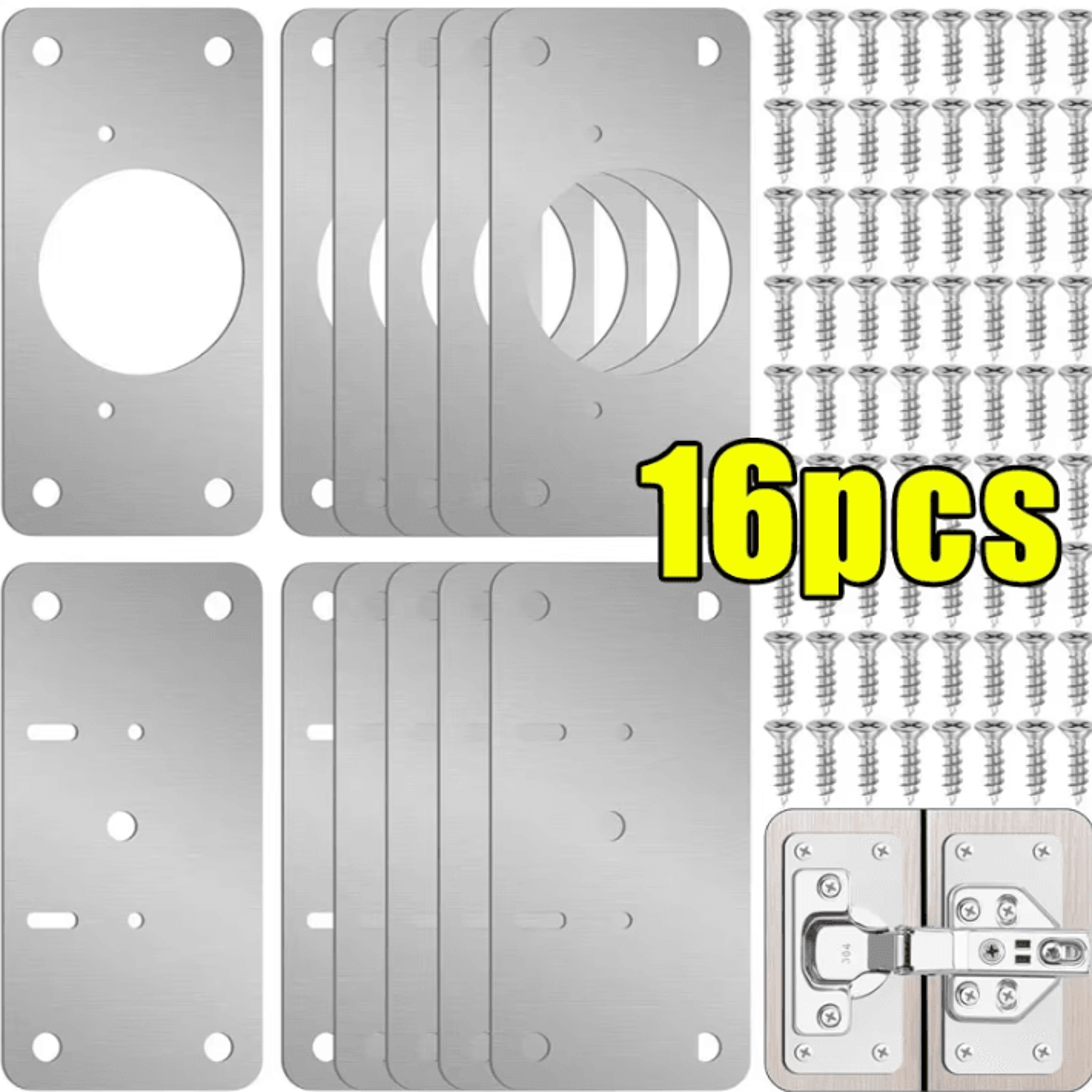 stainless steel cabinet hinge repair plate kit door hinge fixing bracket for kitchen cupboards and furniture