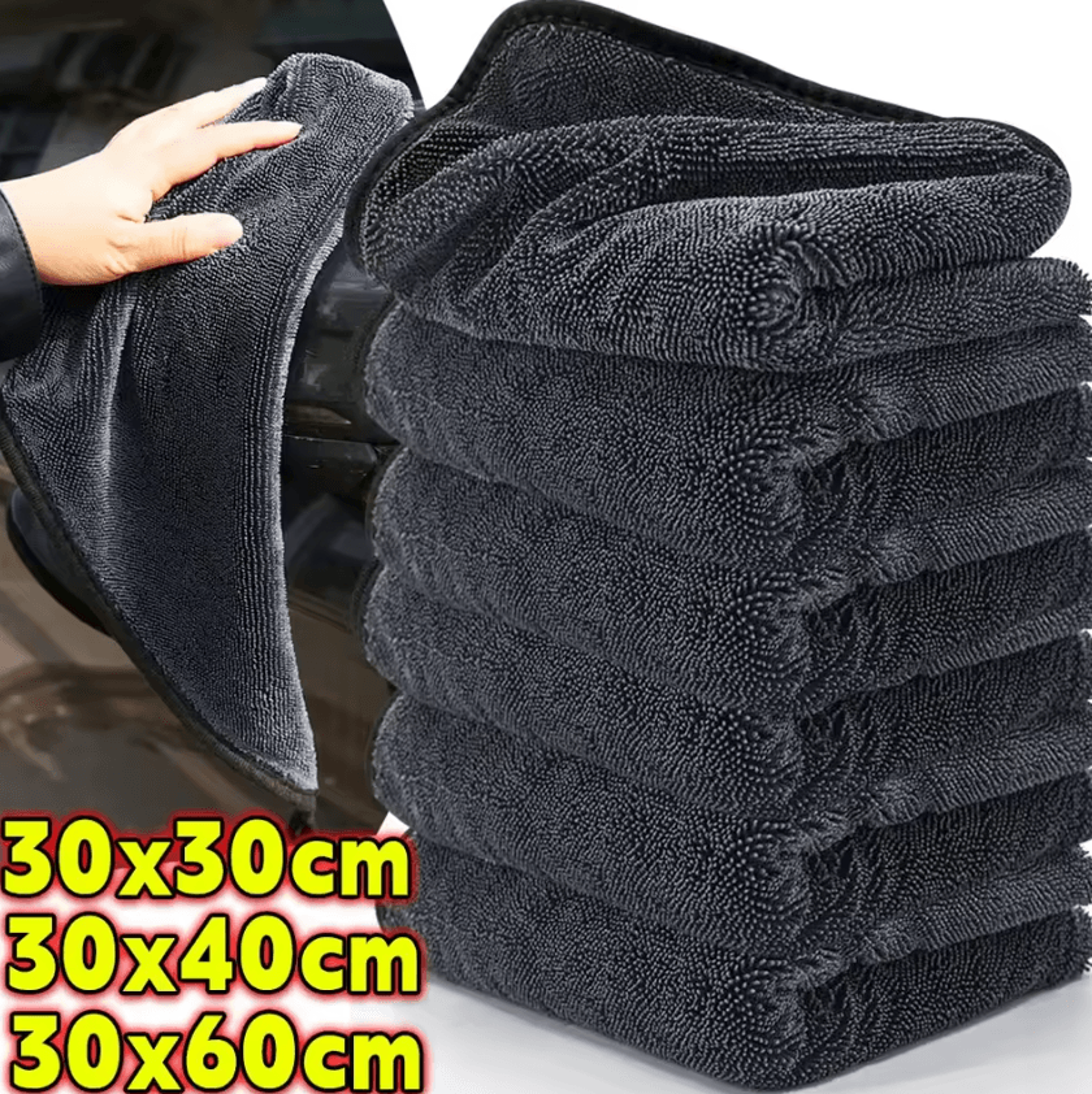 plush microfiber car wash towel super absorbent double sided detailing cloth for auto home cleaning