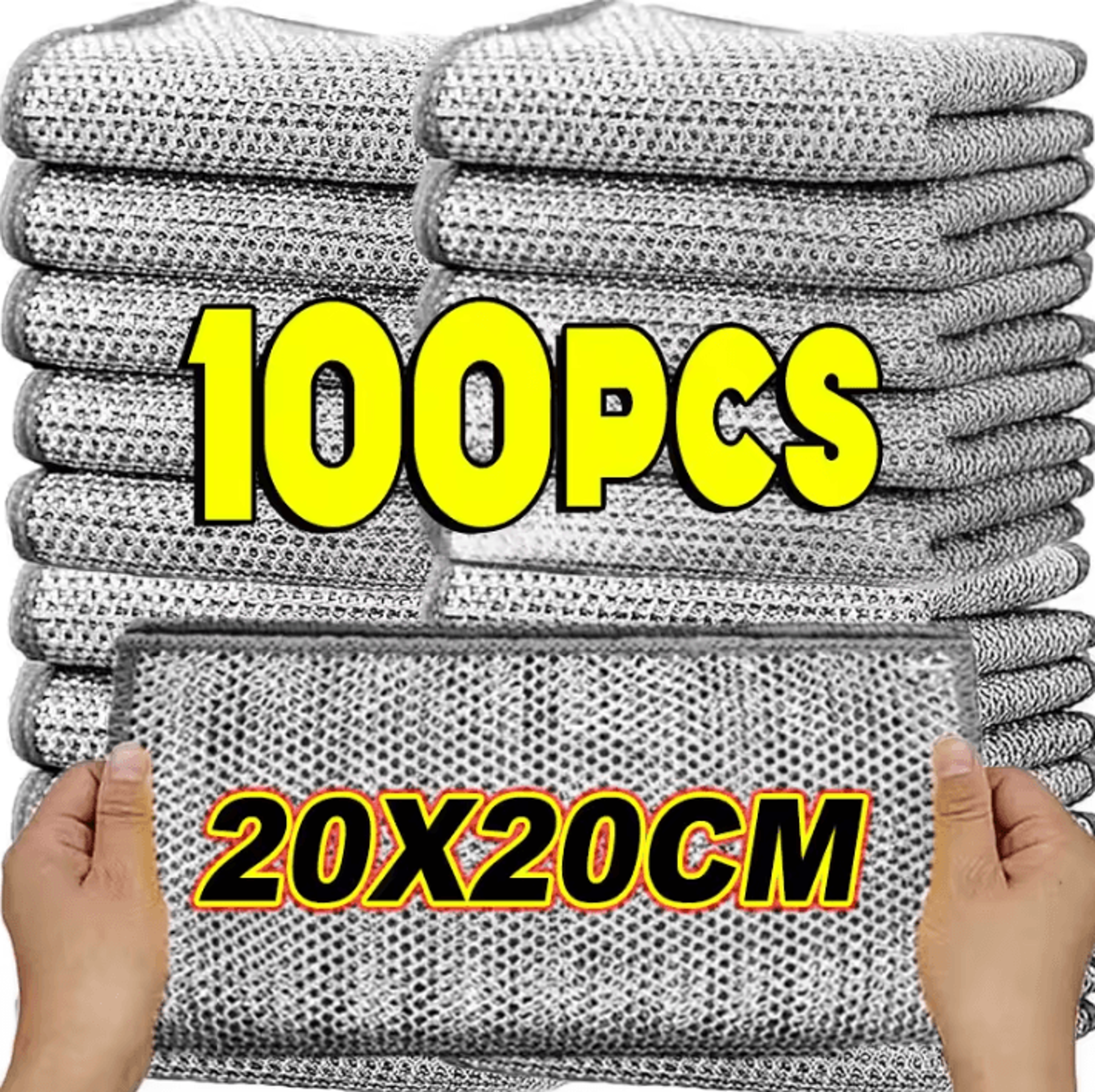 double layer steel wire cleaning cloth reusable magic dish scrubber for kitchen pots and pans