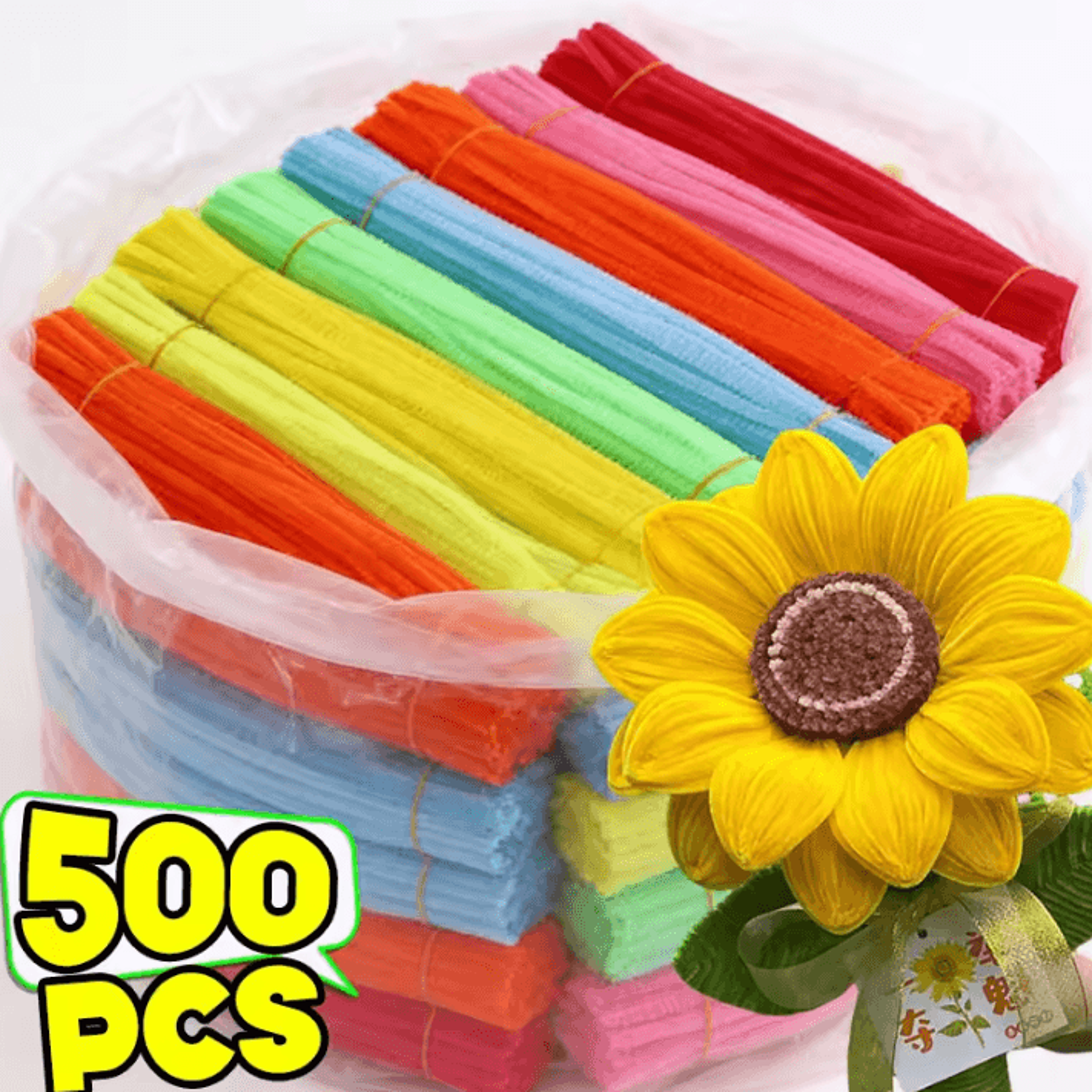 colorful chenille pipe cleaners flexible craft stems for diy arts crafts and kids projects