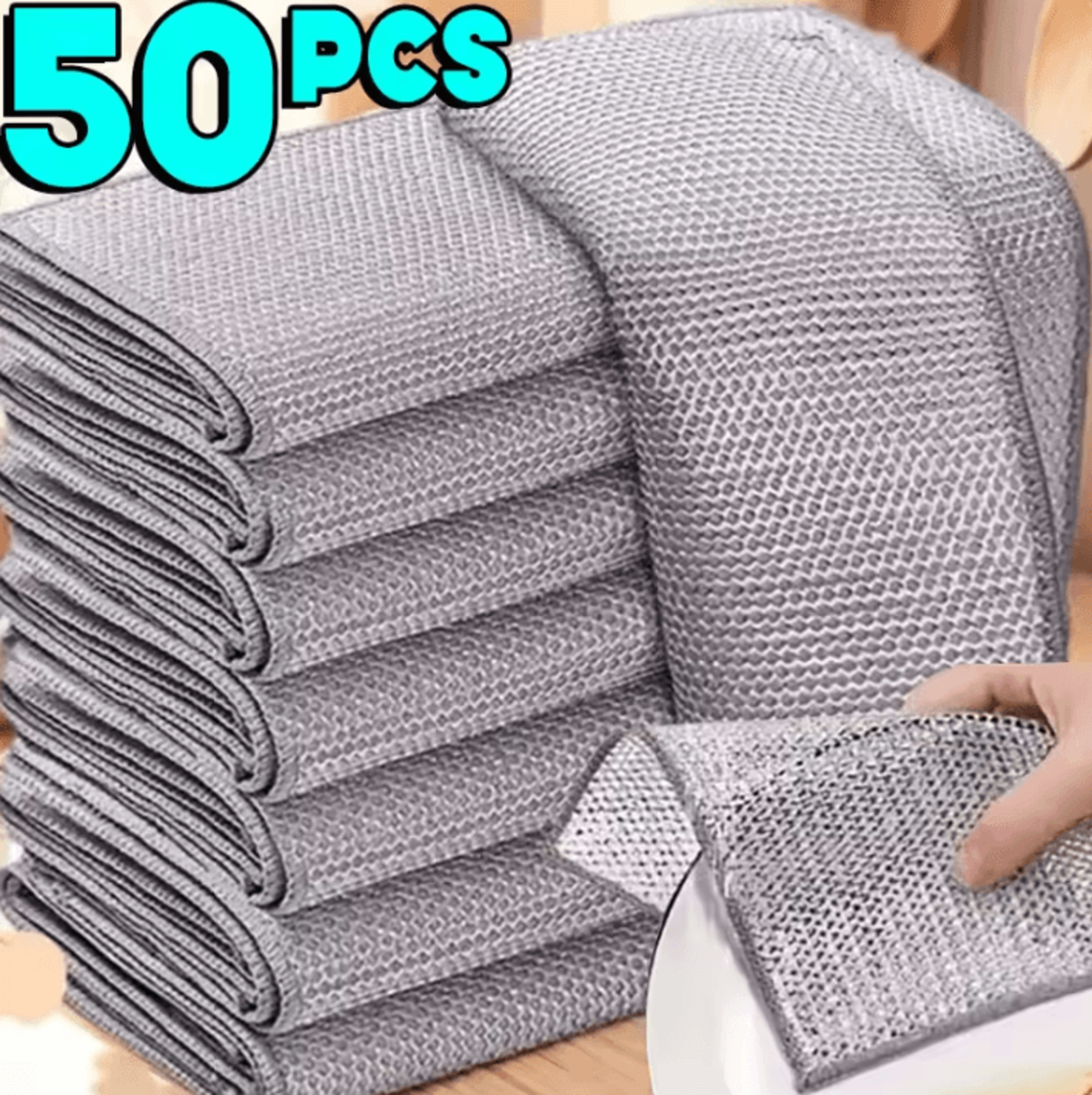 thickened steel wire dishcloth double sided magic cleaning rag for kitchen pots and pans