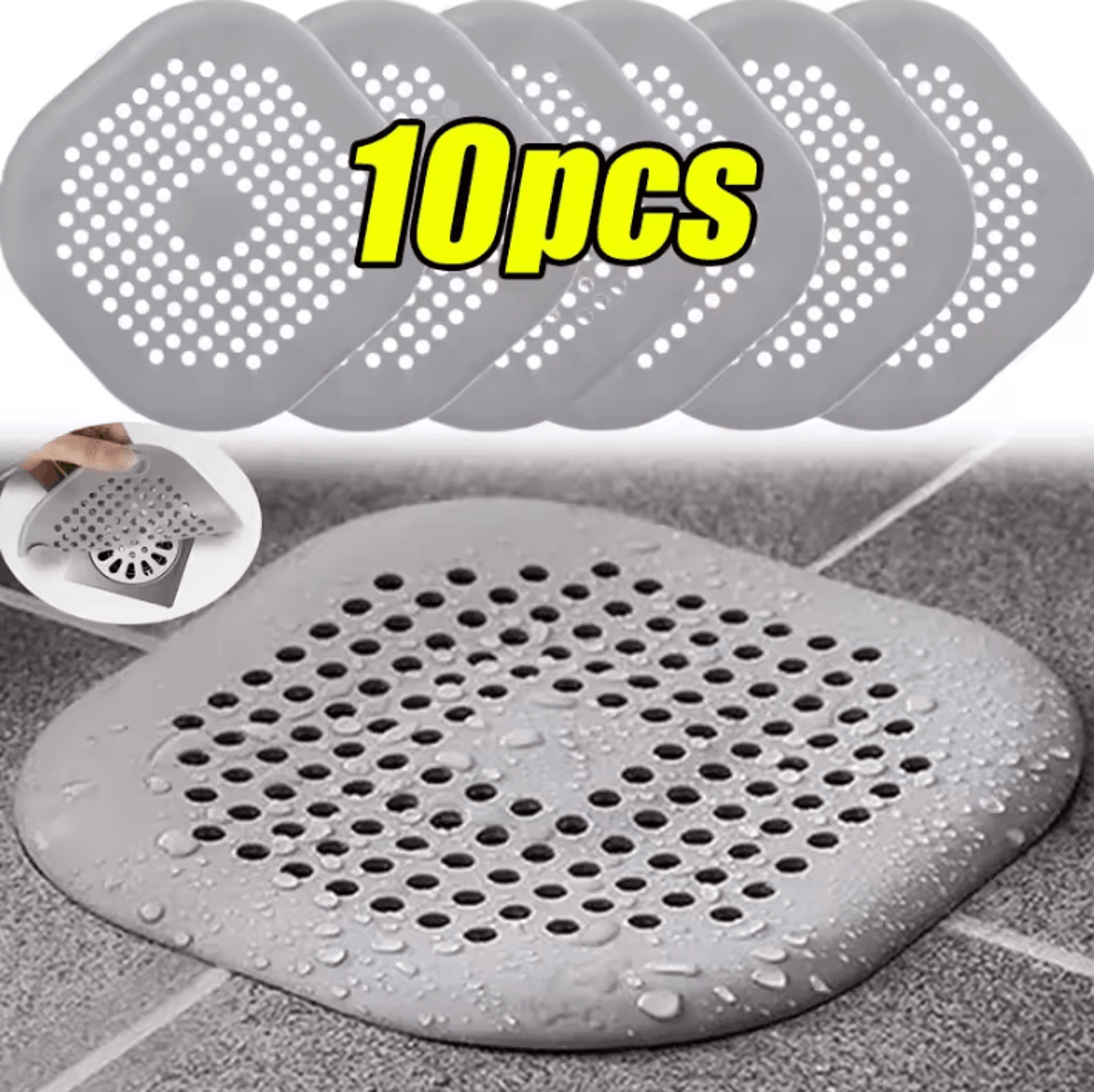 silicone hair catcher drain cover anti clog sink strainer for shower bathtub kitchen and floor drains