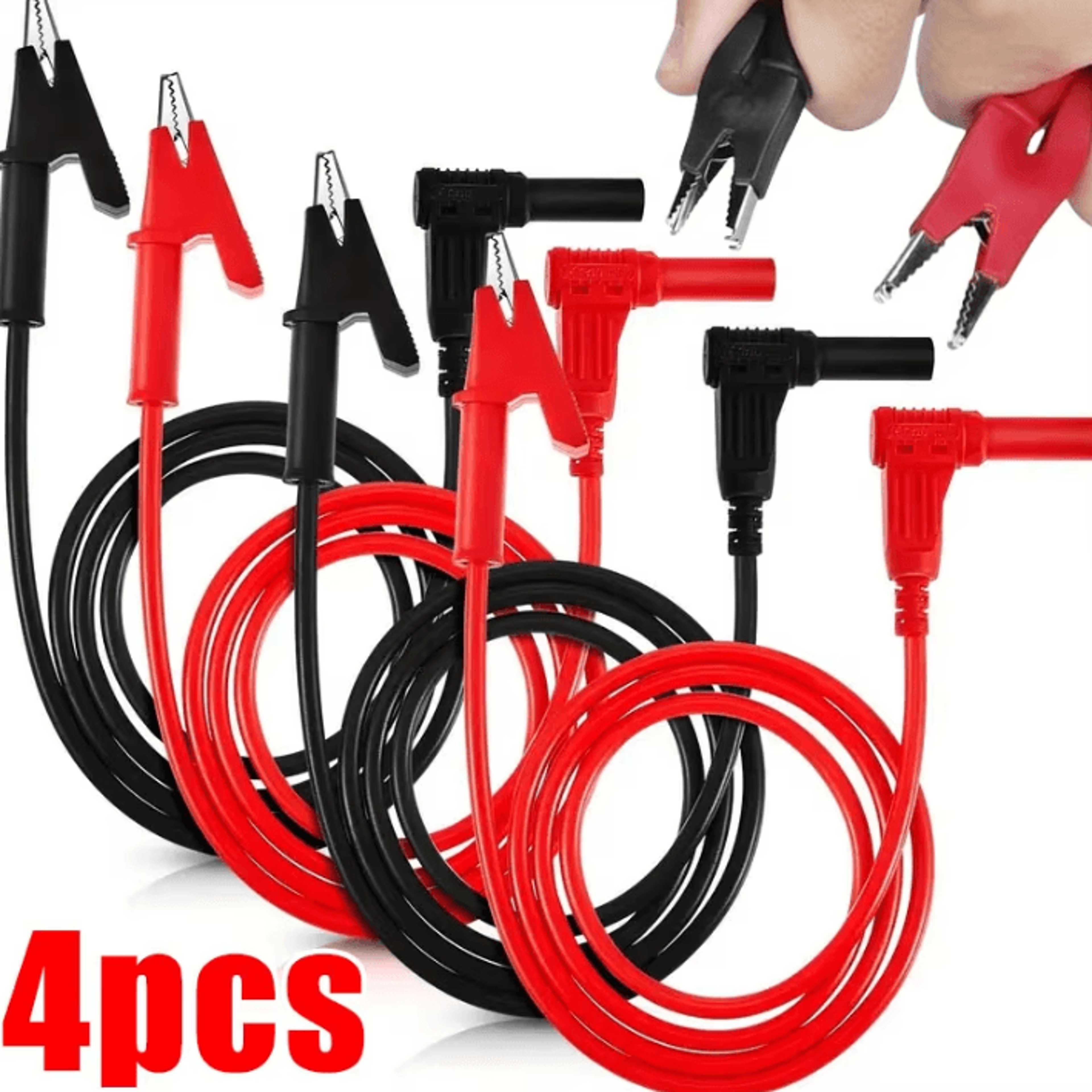 alligator clip to banana plug test lead cables for multimeter electrical testing