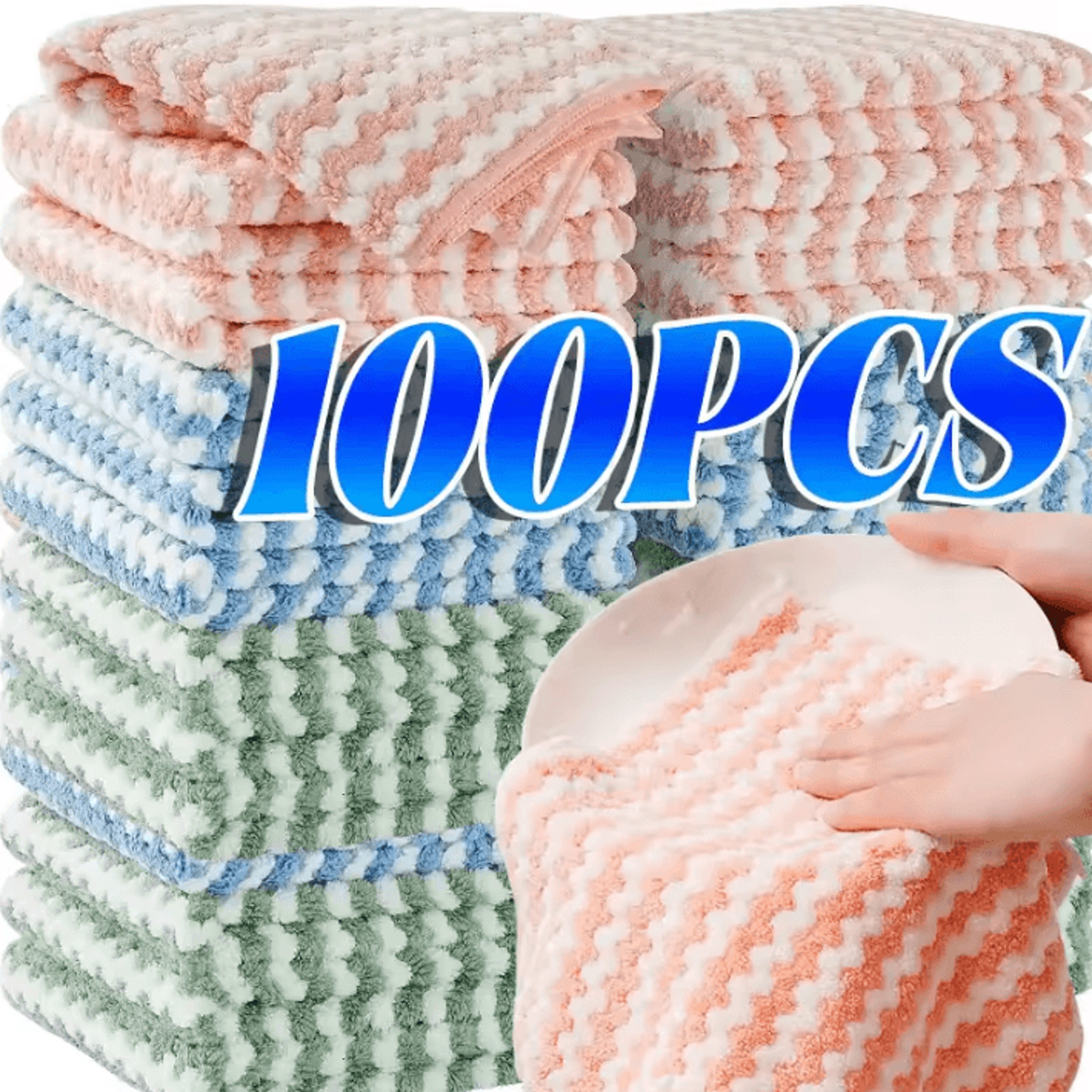 coral fleece microfiber dishcloth super absorbent kitchen cleaning towel for dishes glass and household cleaning