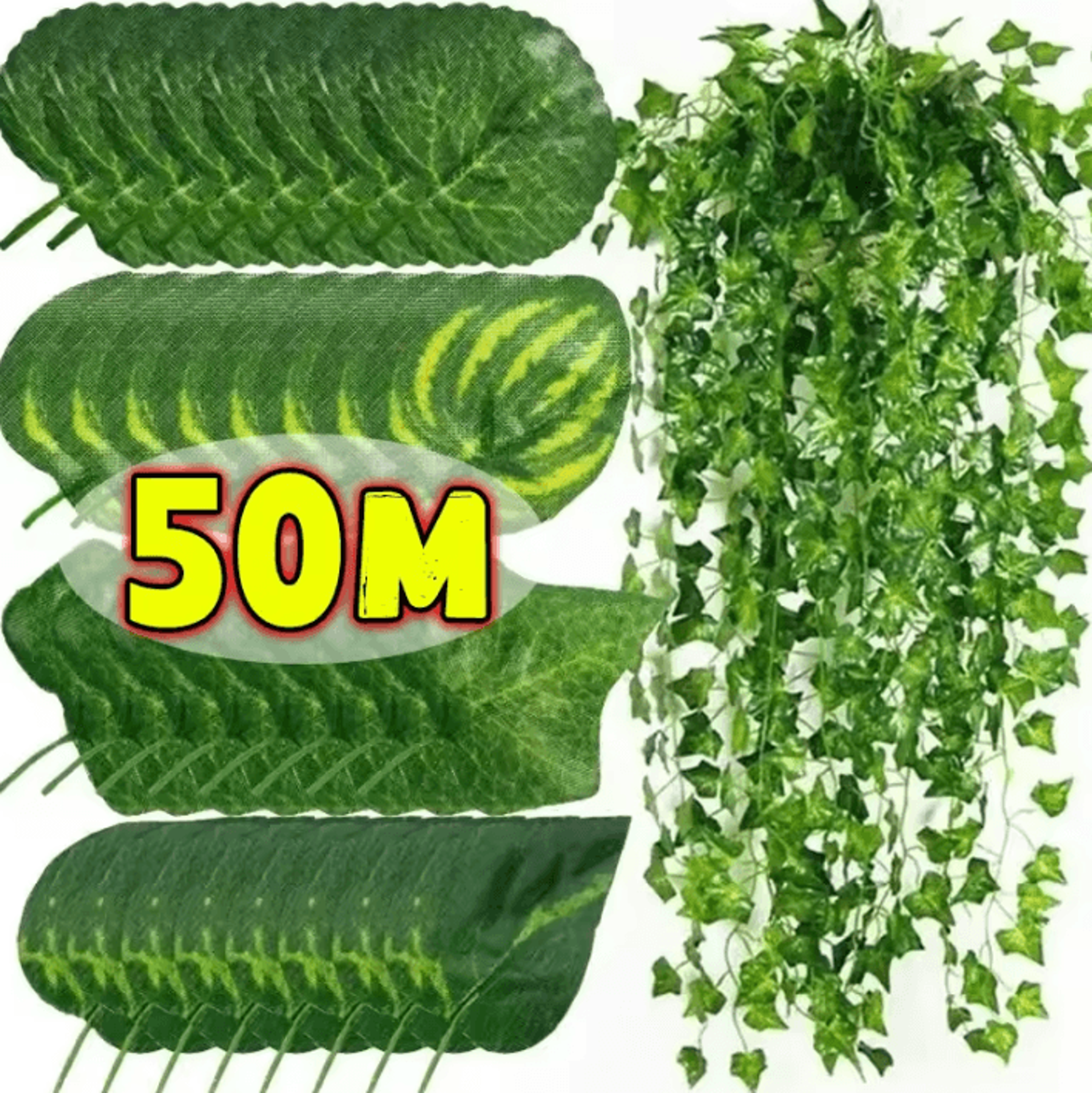 artificial green ivy vine garland realistic hanging leaf rattan for garden wedding and wall decor