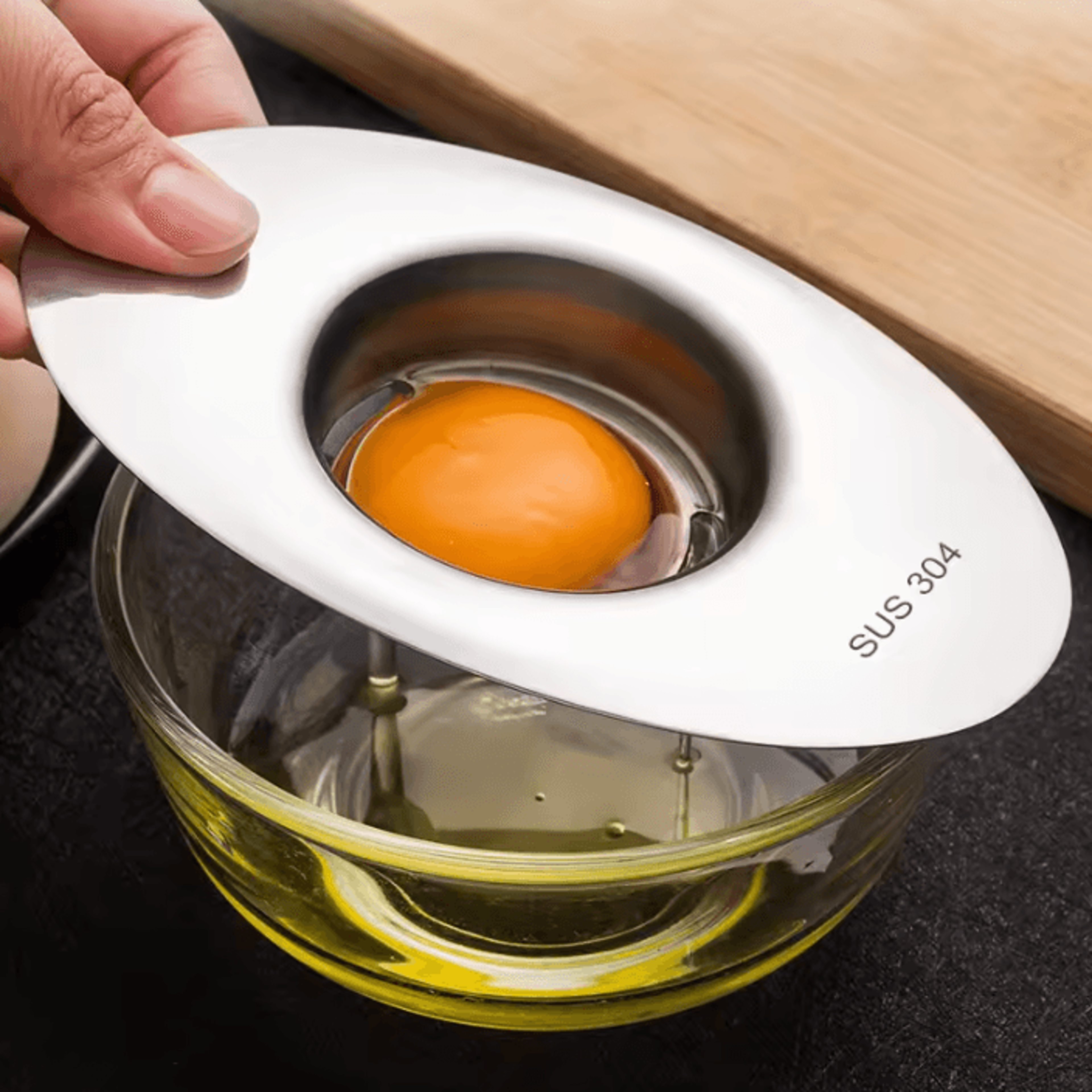 stainless steel egg separator spoon egg yolk and egg white separator for baking and cooking