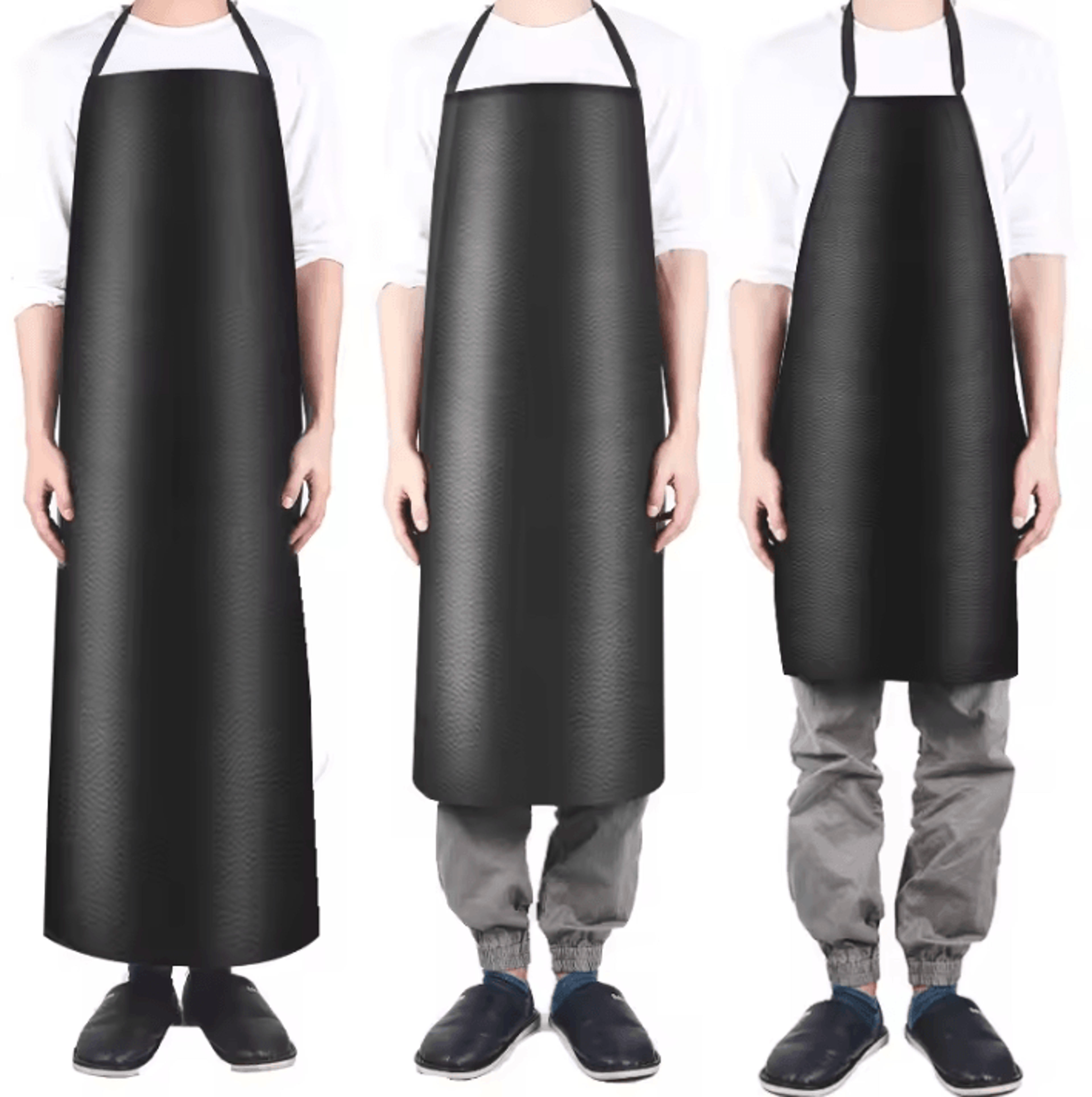 heavy duty waterproof pu leather apron oil proof kitchen work apron for cooking gardening and workshop