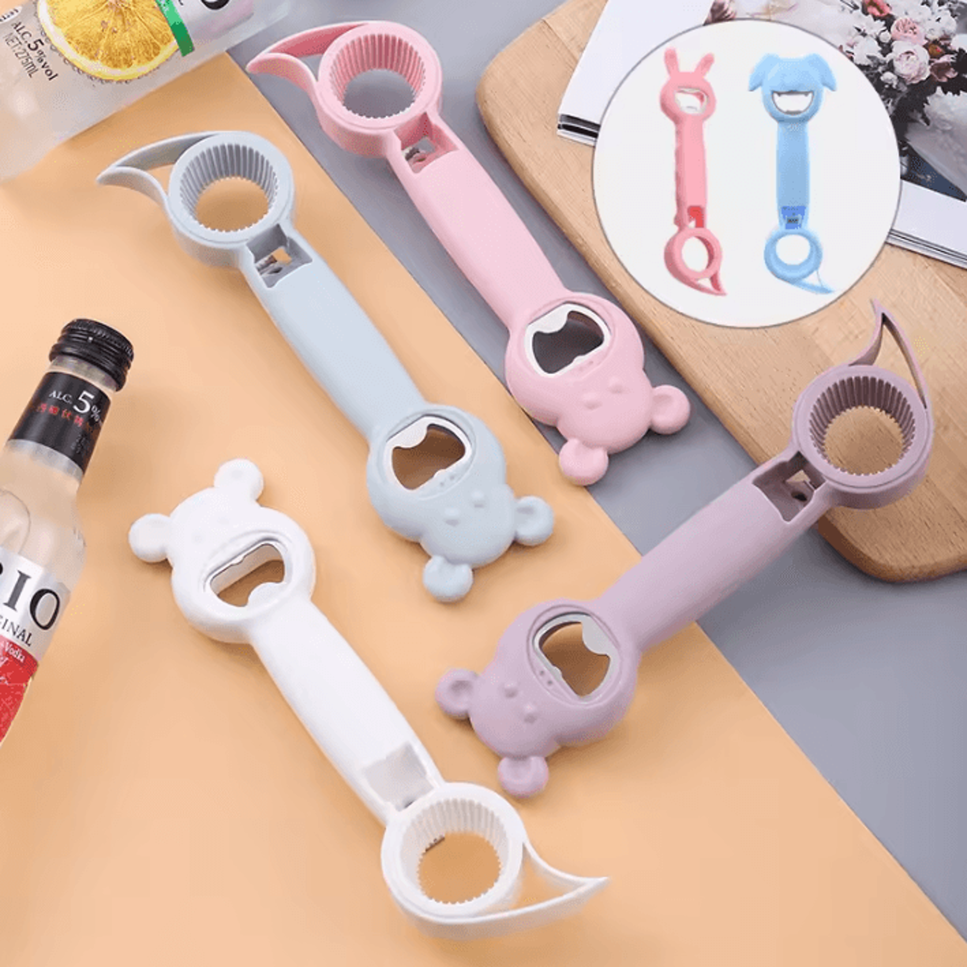 4 in 1 multi function can and bottle opener jar lid twist opener for kitchen
