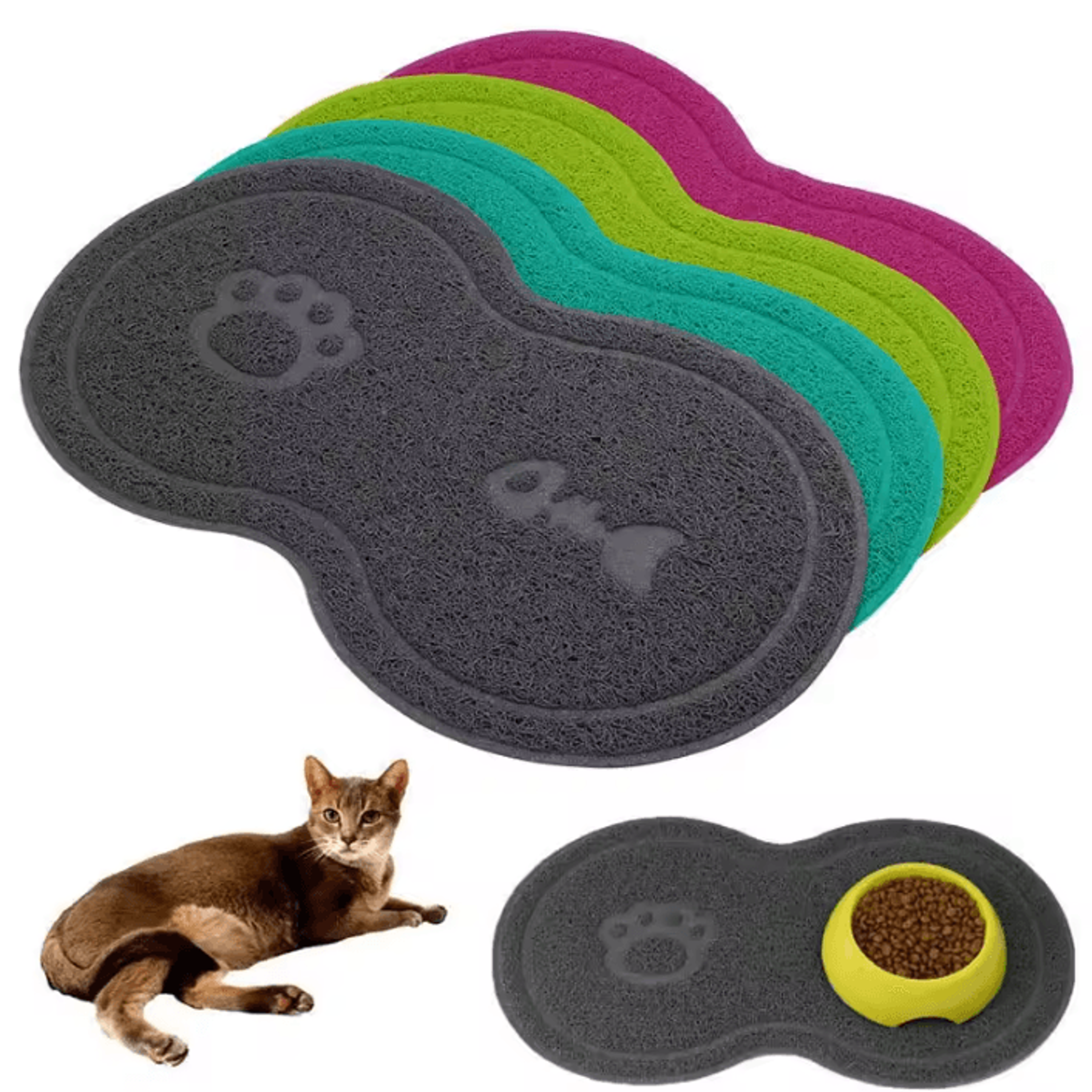 waterproof pet feeding mat non-slip cat and dog food bowl mat with raised edge