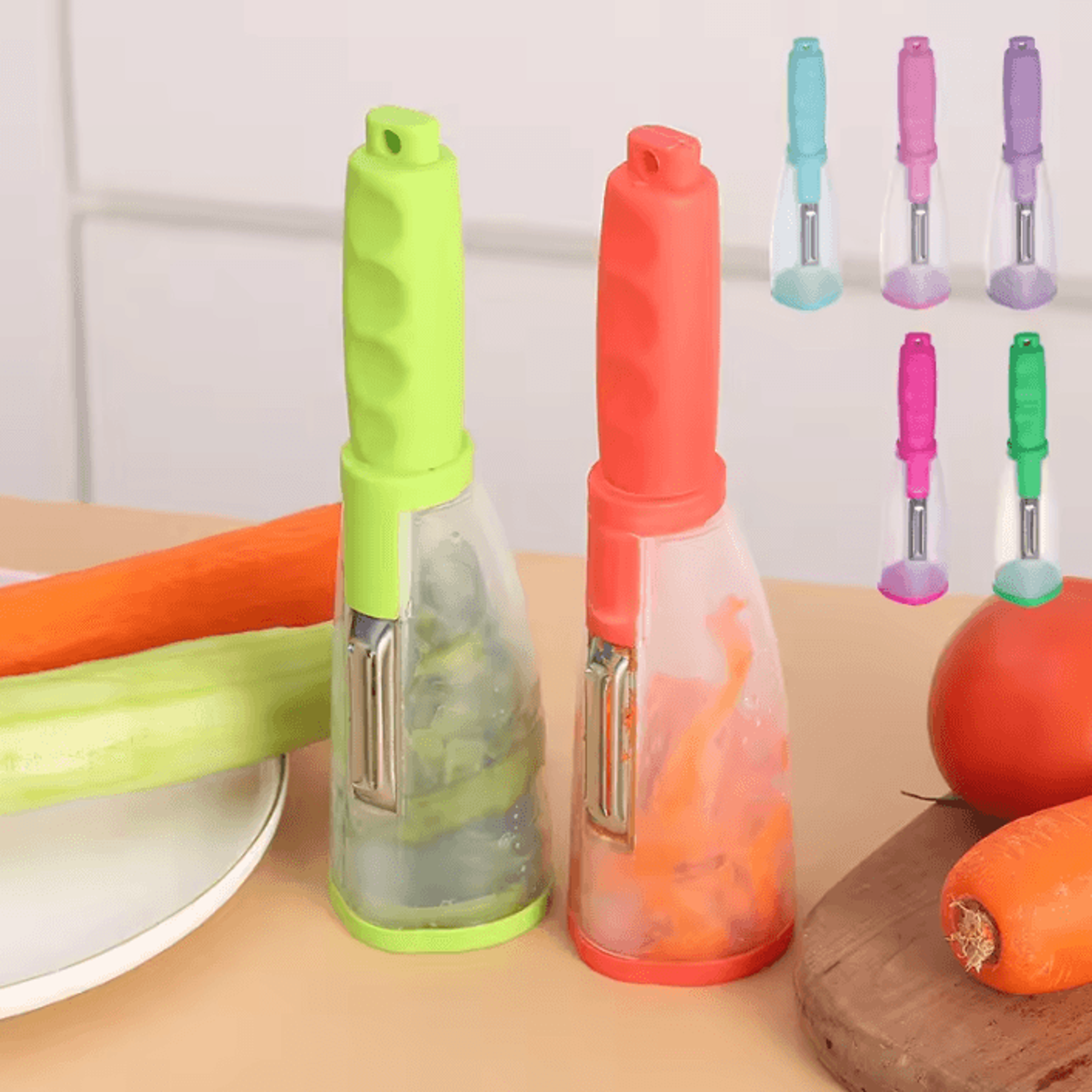 multi-function vegetable peeler with storage container fruit and potato peeling tool