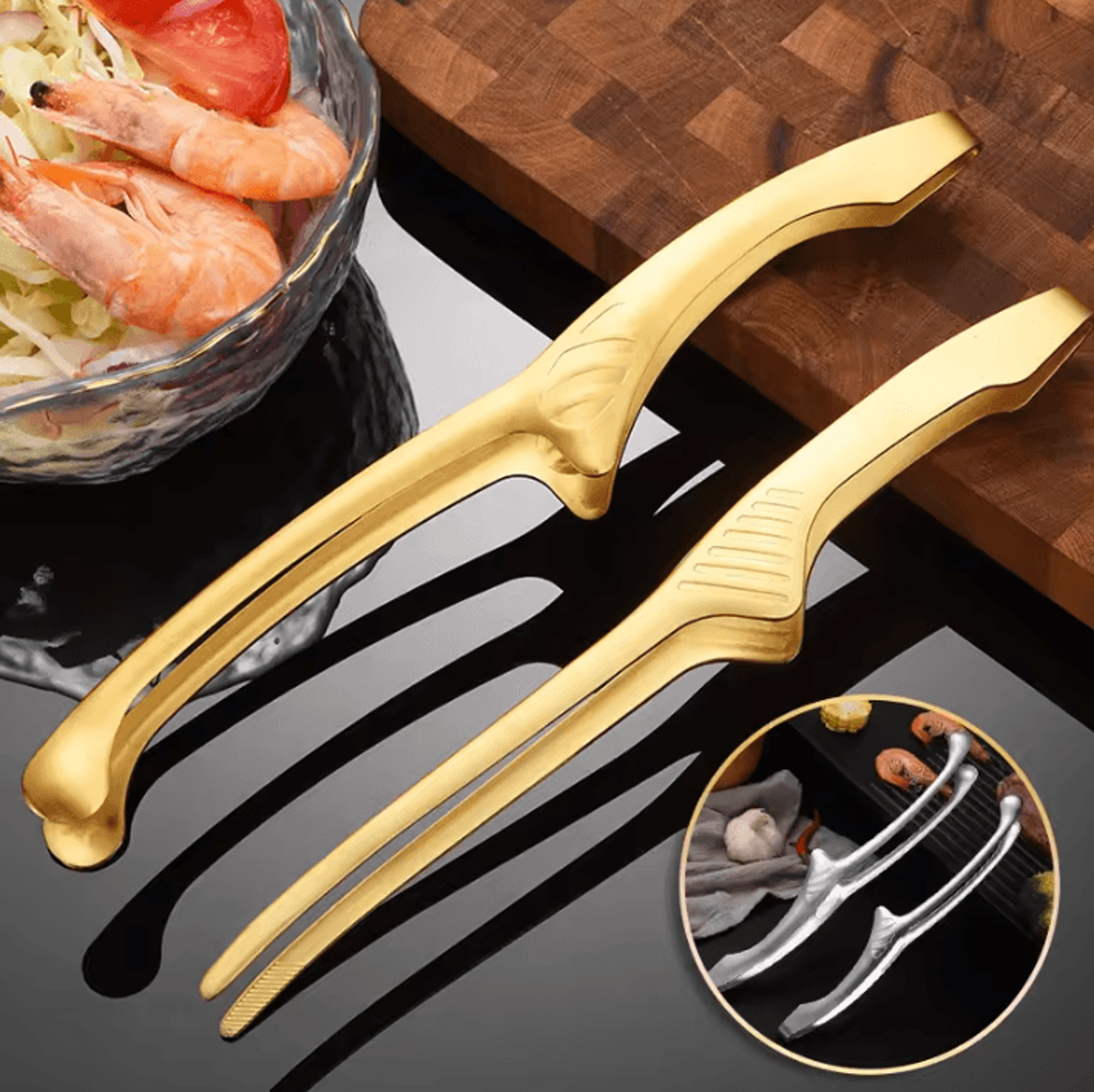 430 stainless steel food tongs multi-purpose bbq tongs for grilling, cooking and serving