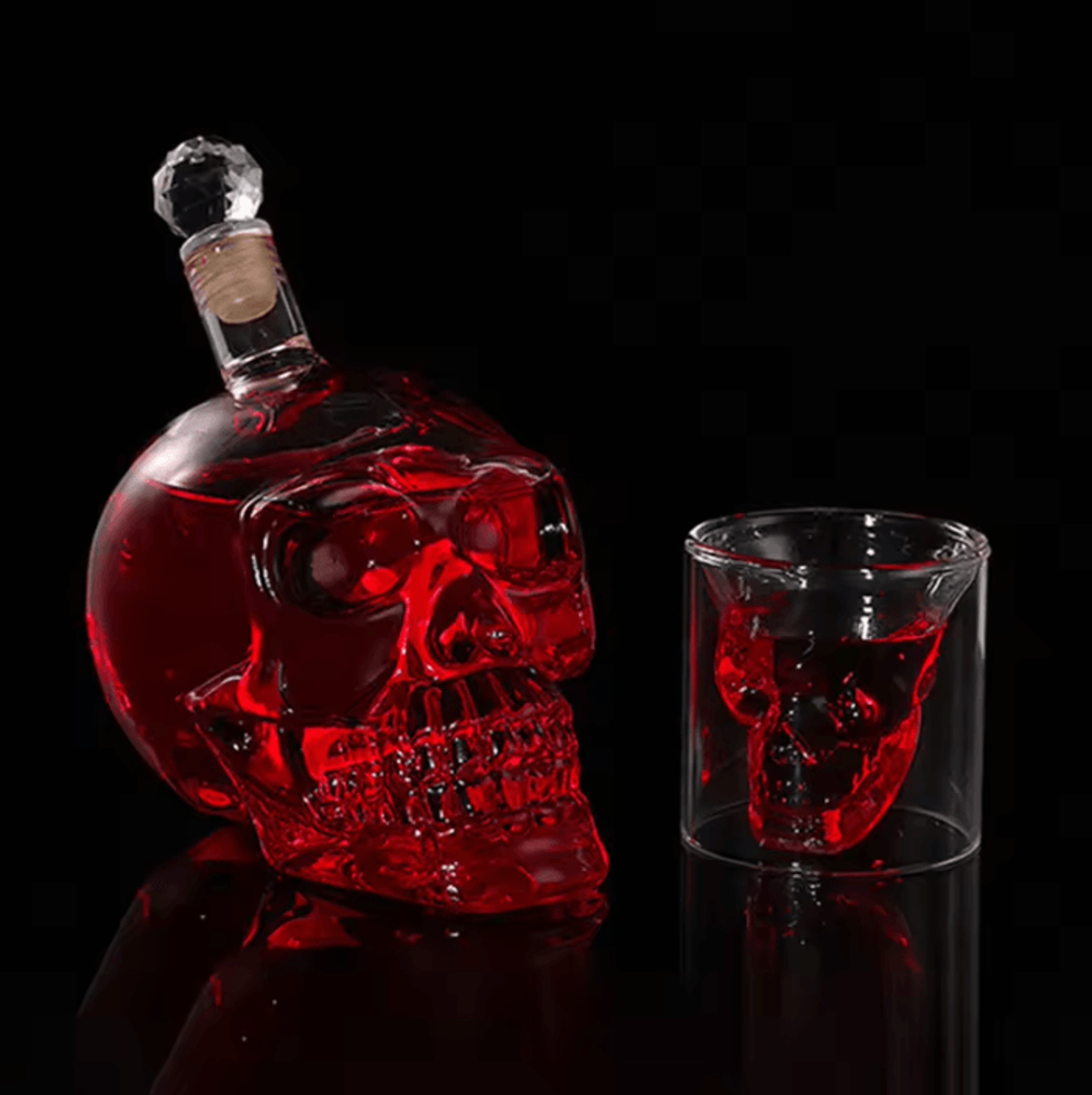 1000ml skull glass decanter borosilicate whiskey decanter for wine, juice and bar display