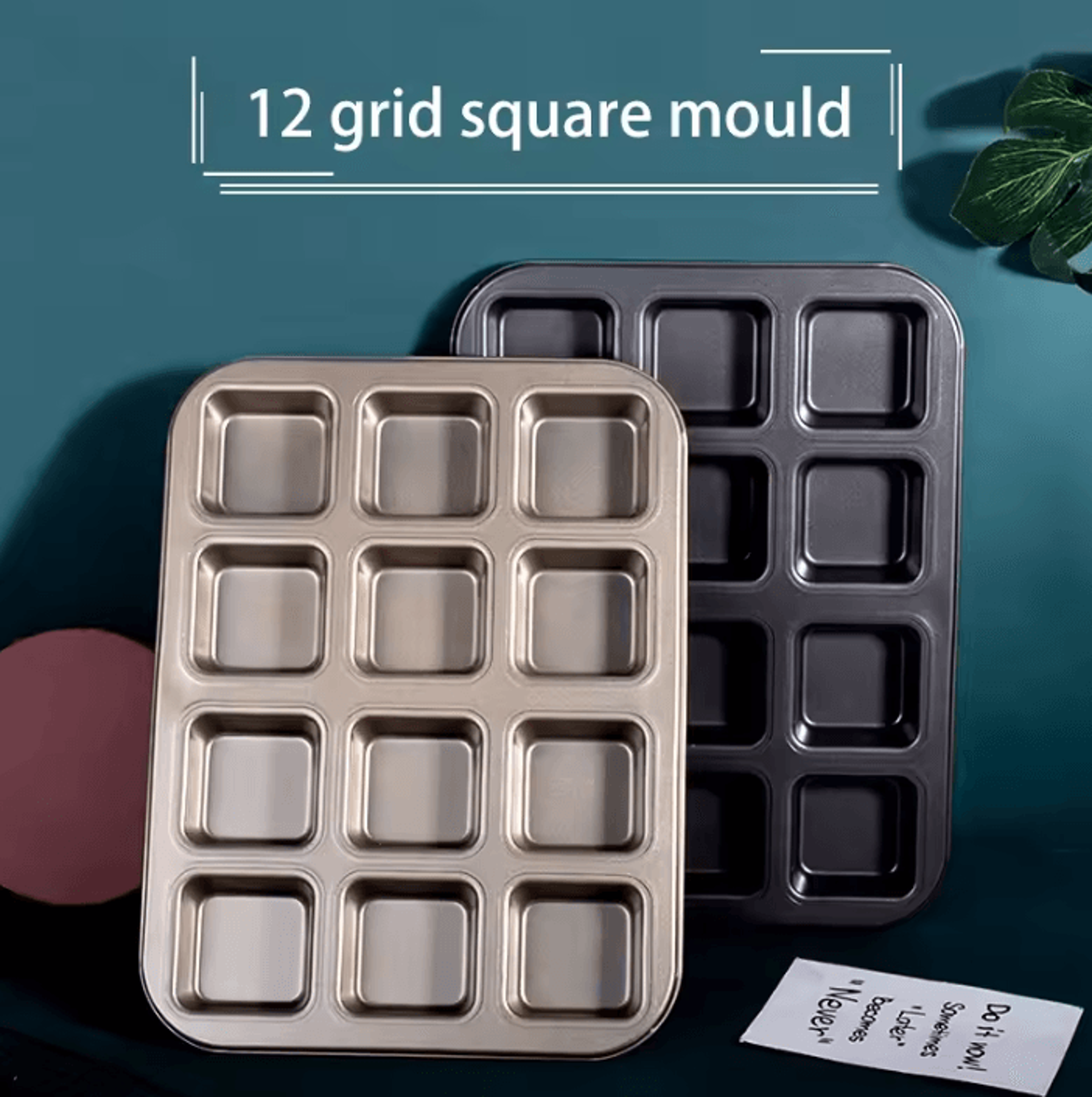 6/12-cavity non-stick muffin pan square cupcake and mini bread baking tray