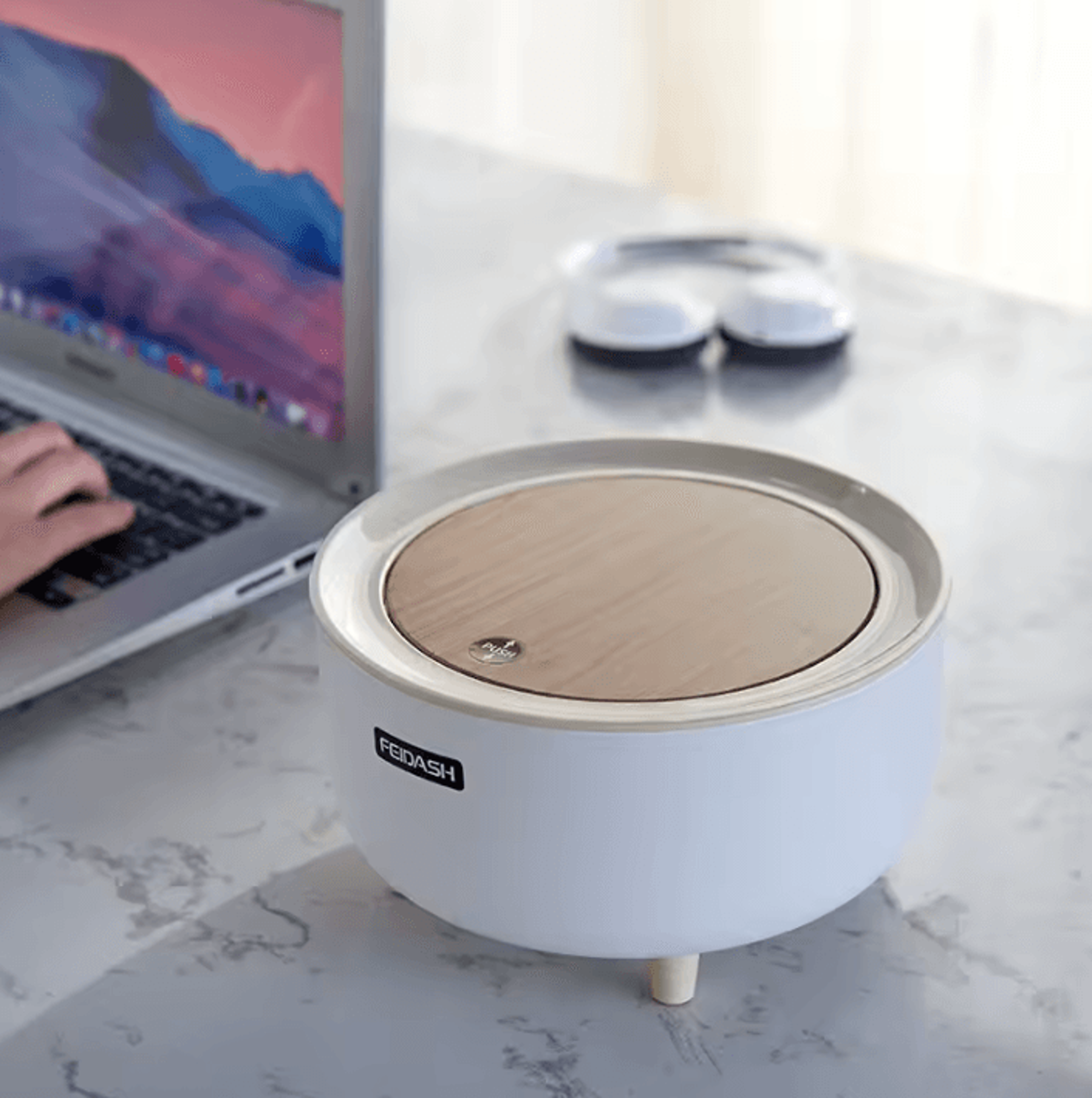 japanese-style mini desktop trash can press-top small waste bin for desk, bedroom and dorm