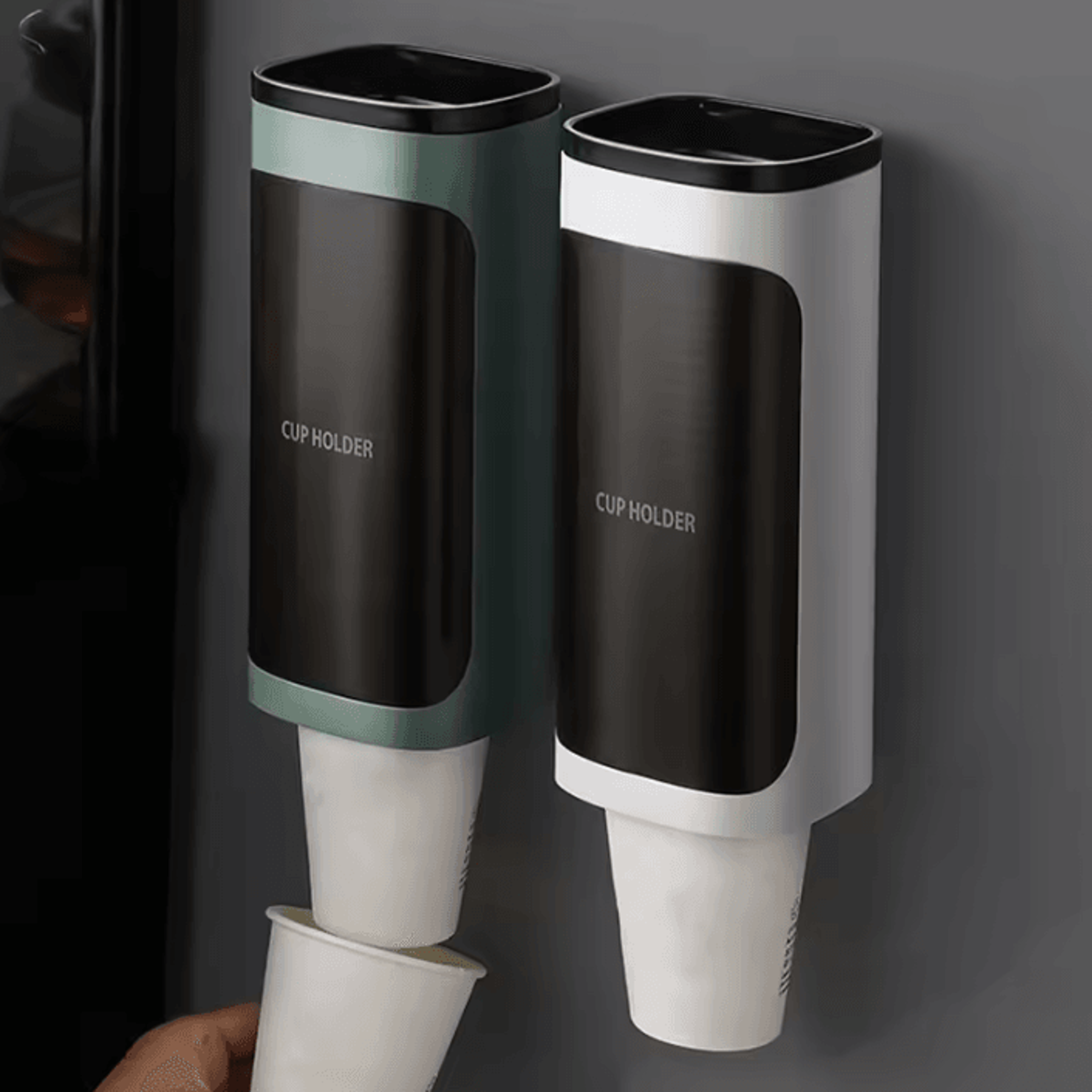 wall-mounted disposable cup dispenser punch-free dustproof paper cup holder
