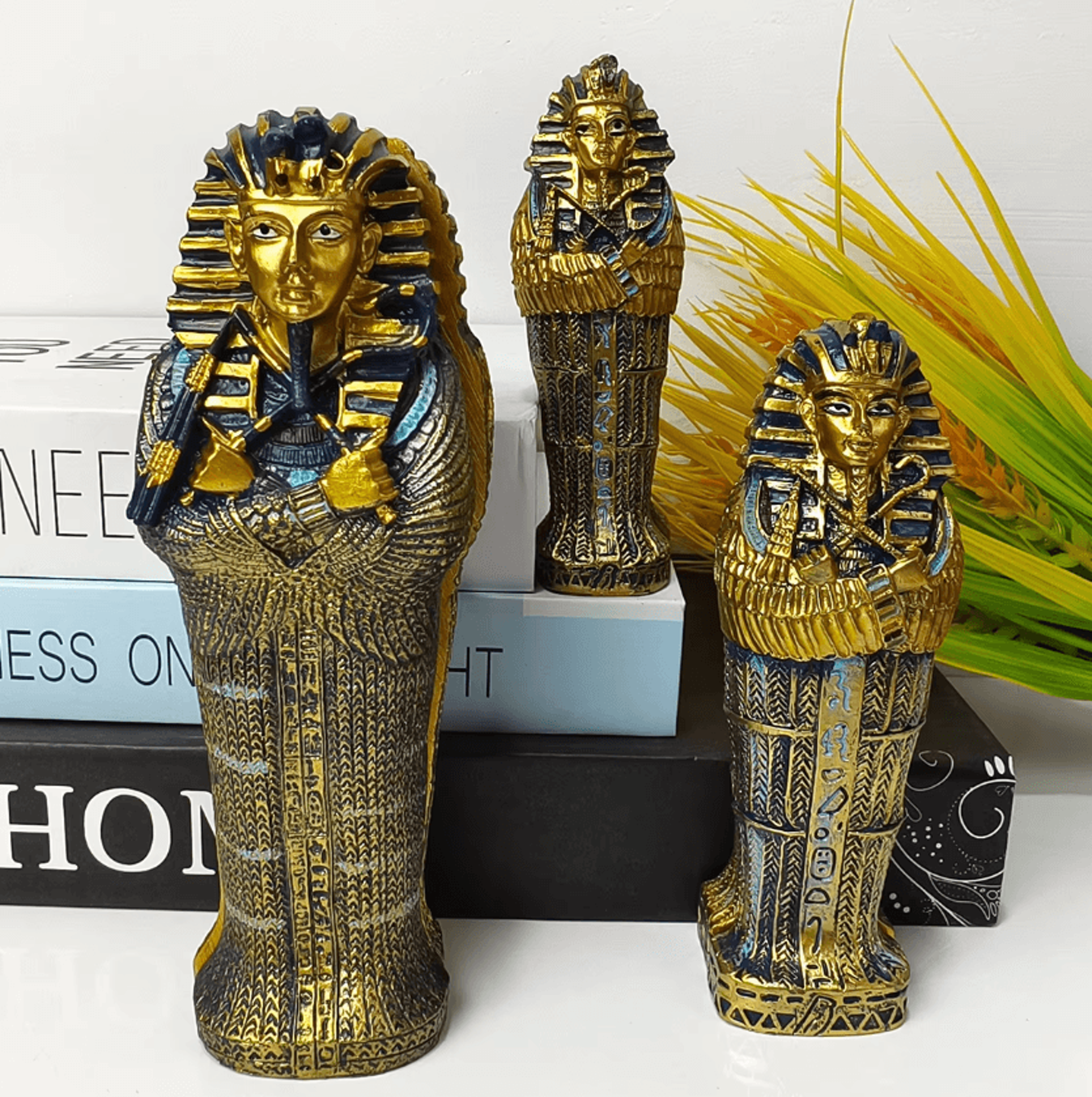 ancient egyptian tutankhamun coffin statue resin mummy ornament pharaoh collectible home decor