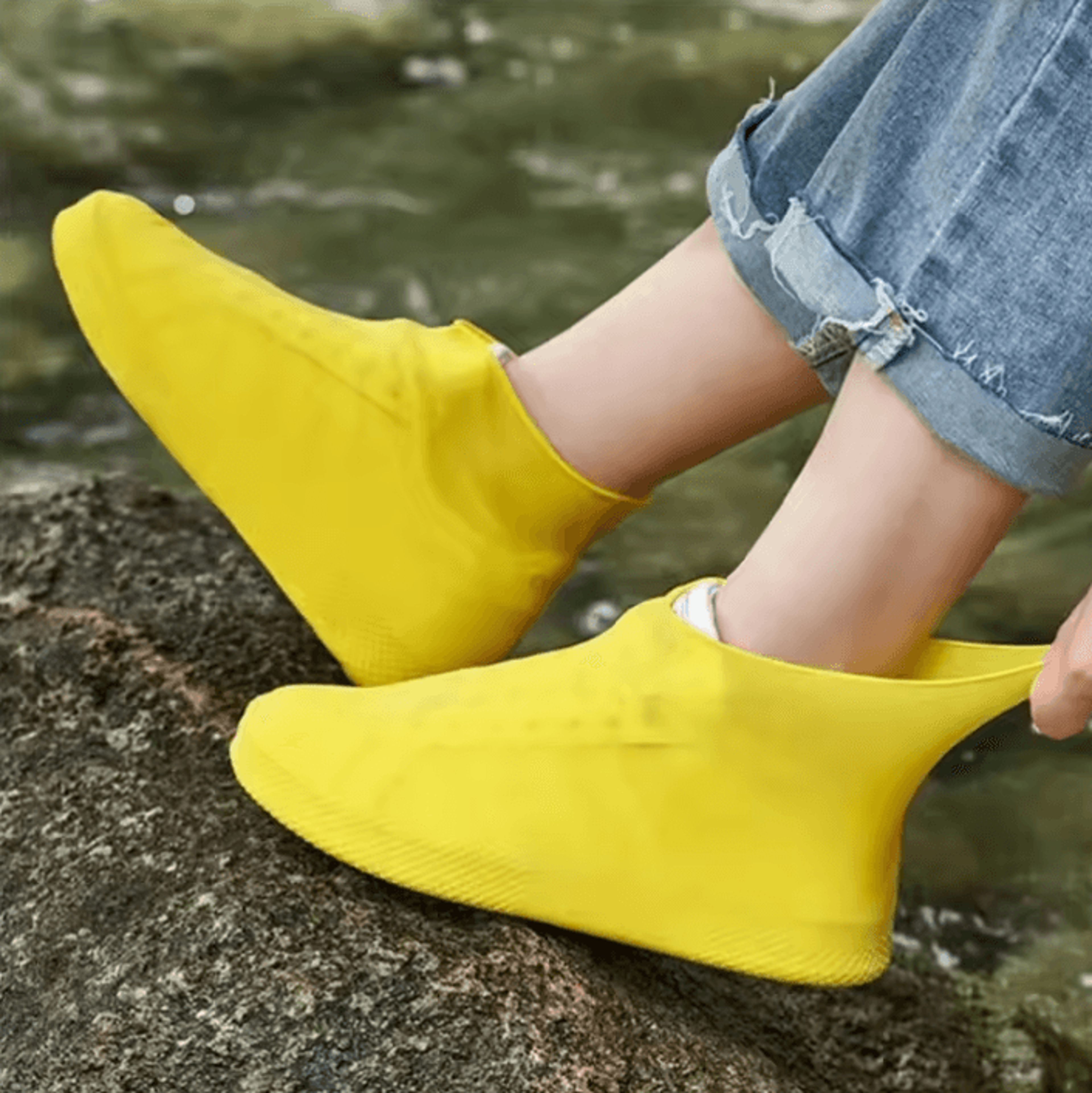 reusable waterproof shoe covers non-slip silicone rain boot overshoes for outdoor protection