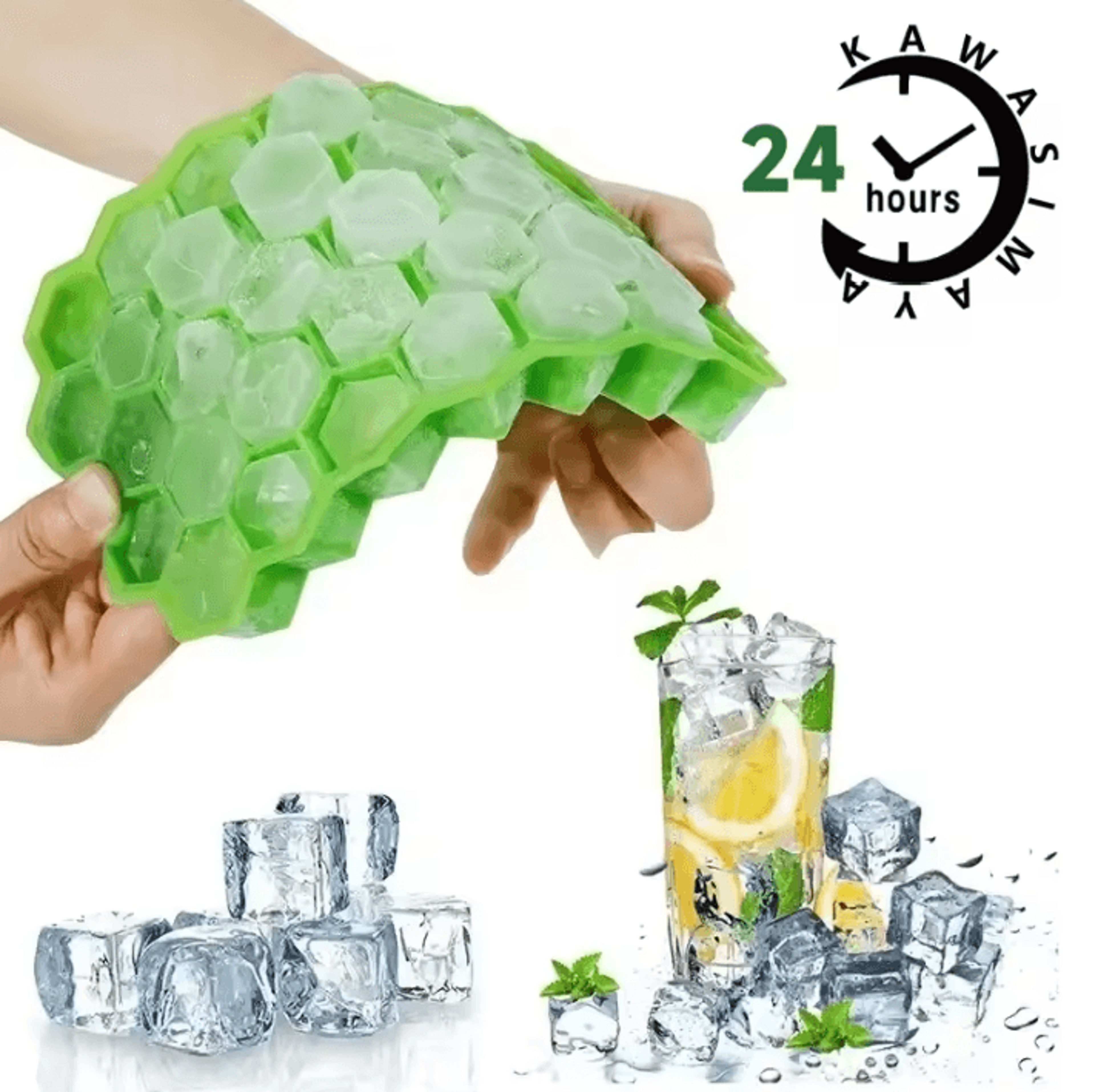 37-cavity silicone ice cube tray with lid bpa-free reusable ice mold for drinks and frozen treats