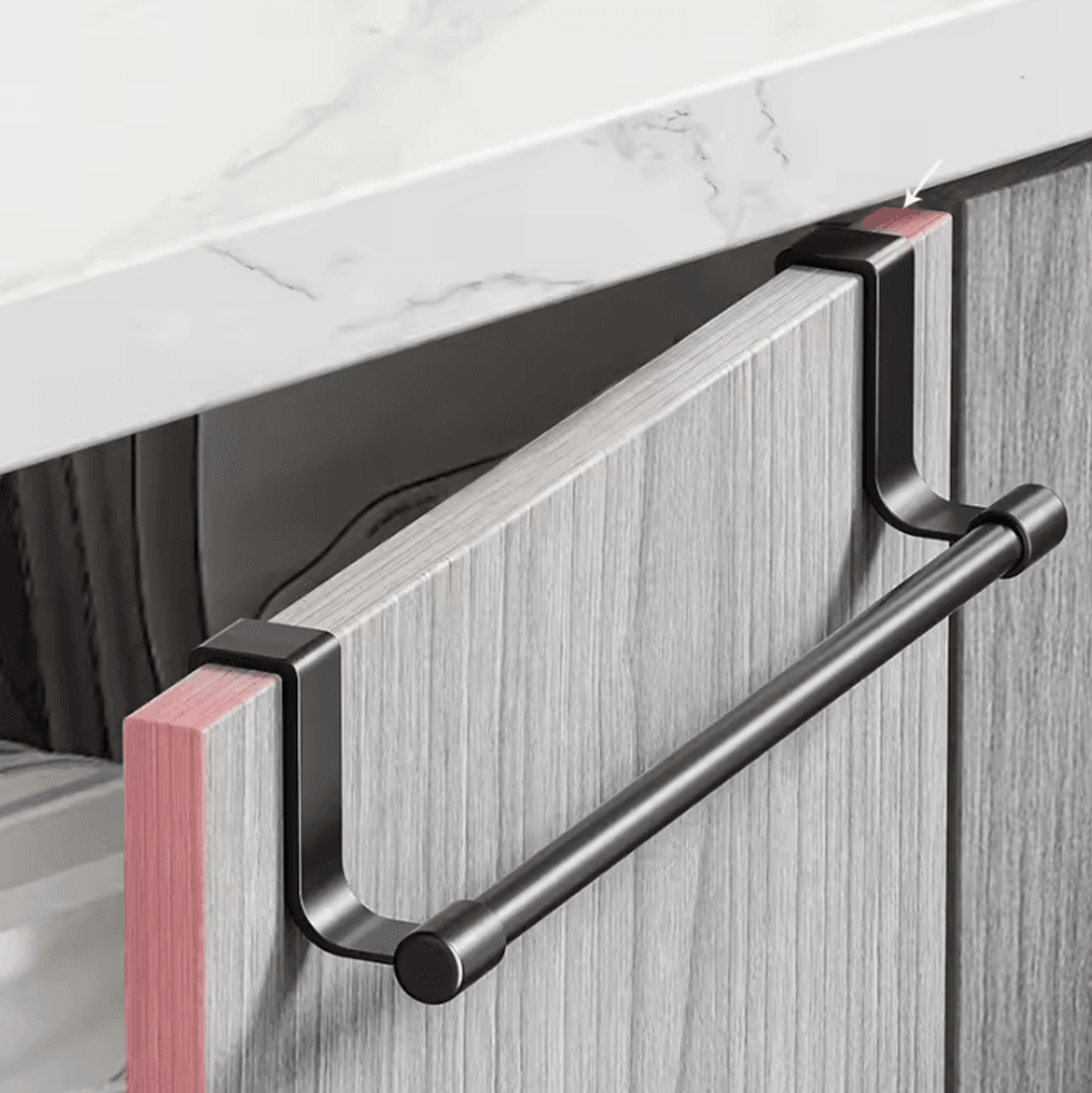 steel over cabinet towel rack punch-free hanging towel holder for kitchen and bathroom