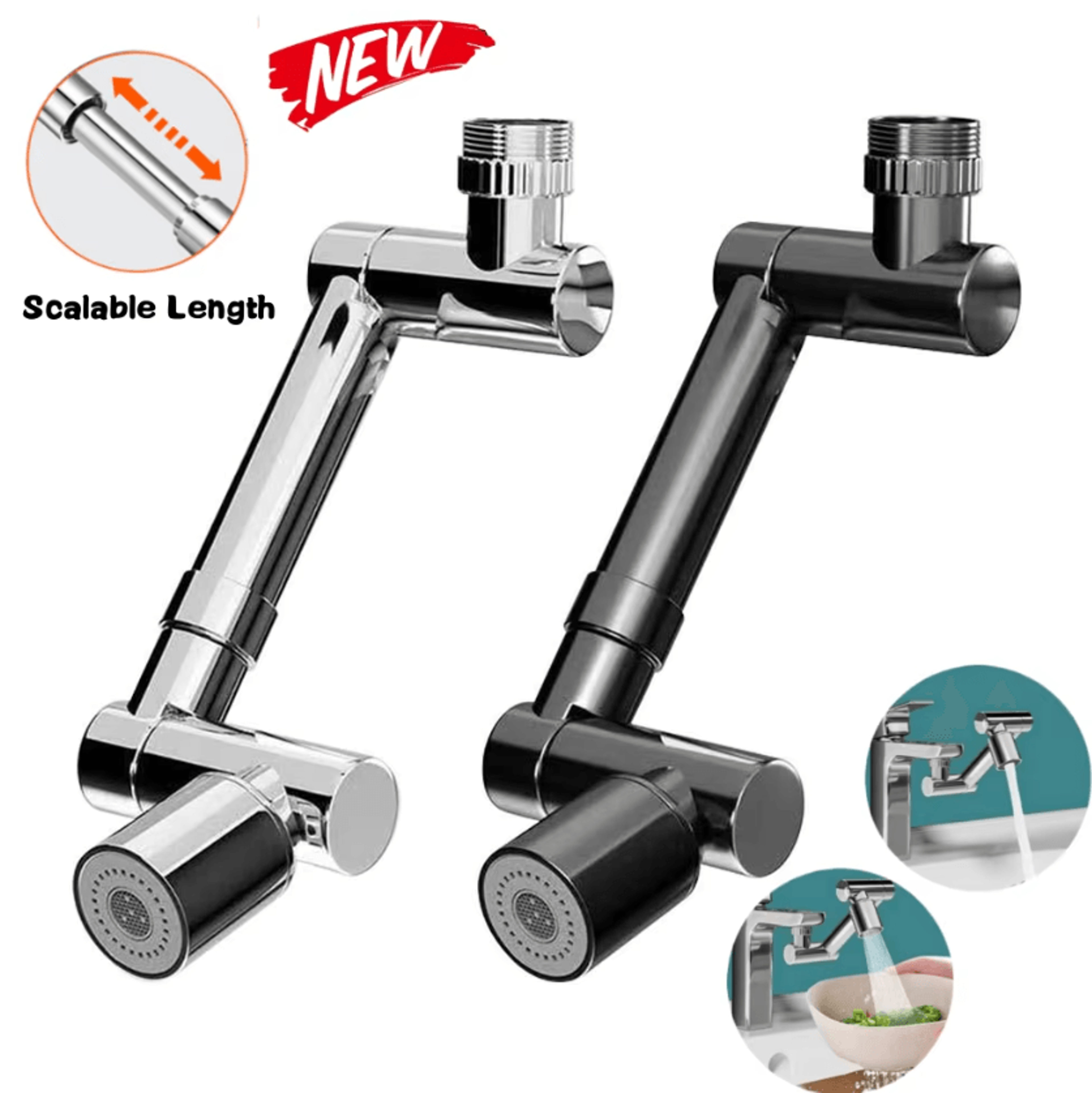 1440° rotating faucet extender splash-proof water saving faucet aerator for kitchen and bathroom