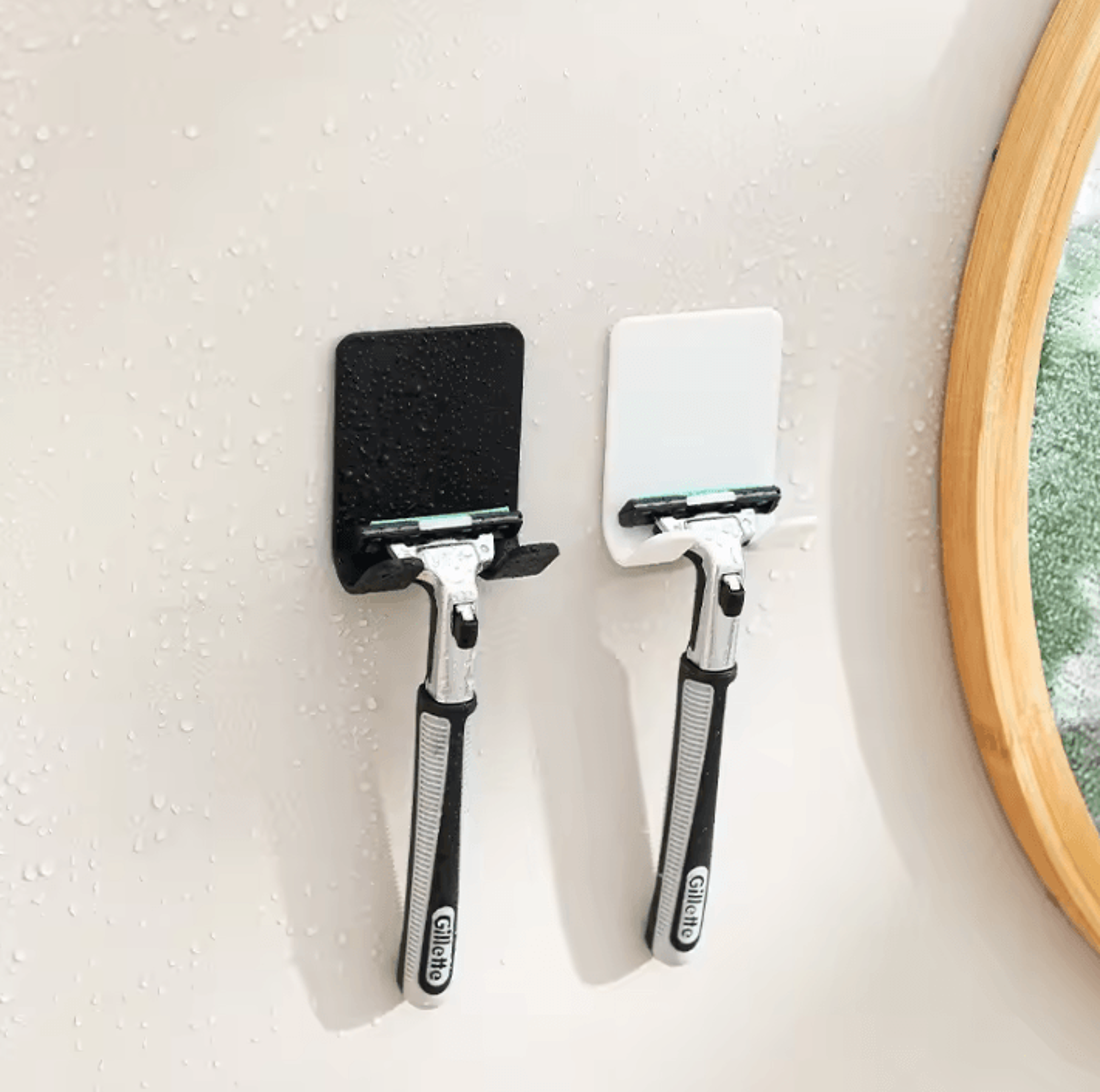 wall-mounted razor holder self-adhesive shaver stand for bathroom storage
