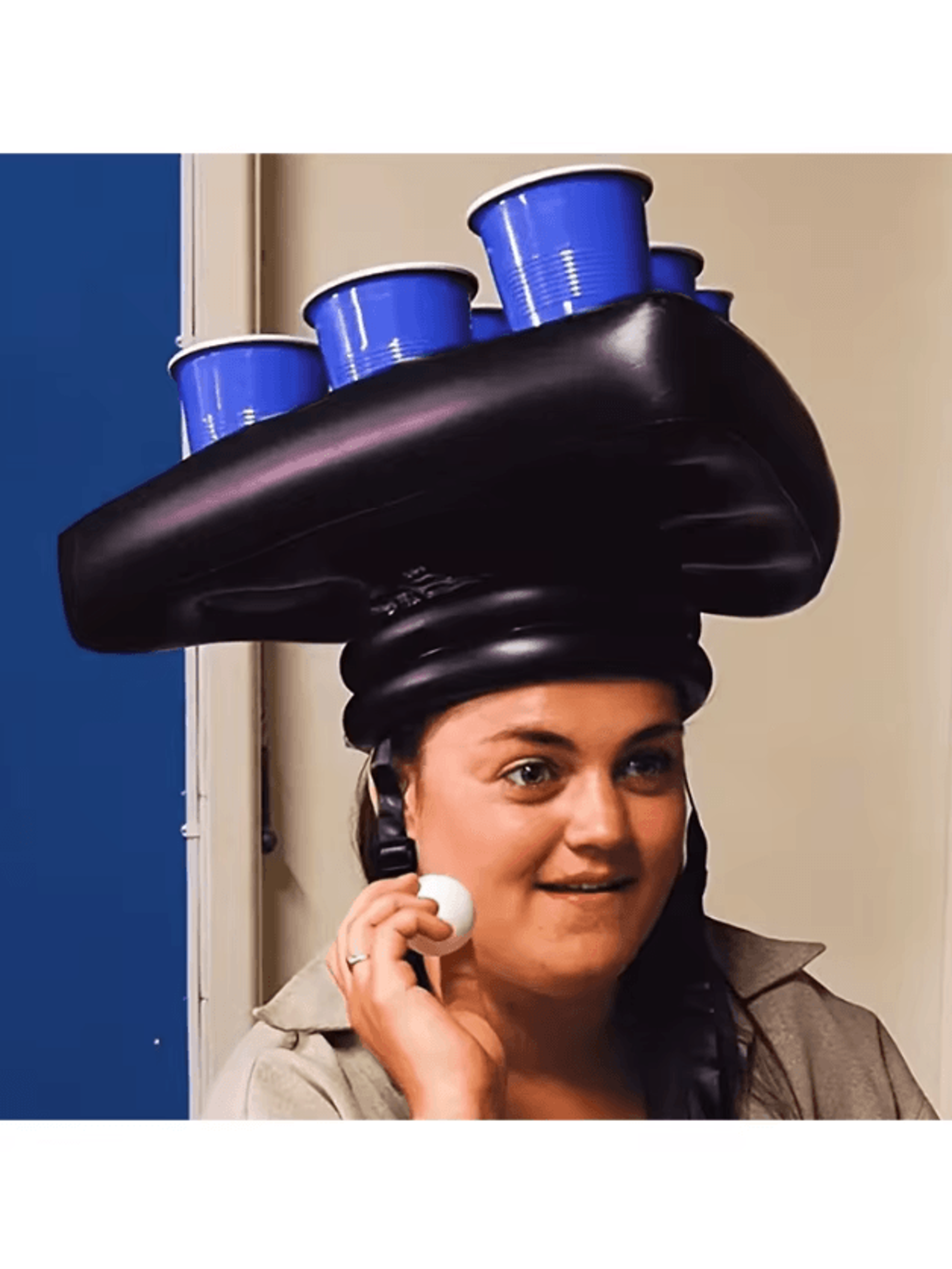 inflatable beer ring toss hat funny drinking game party accessory for birthdays and gatherings
