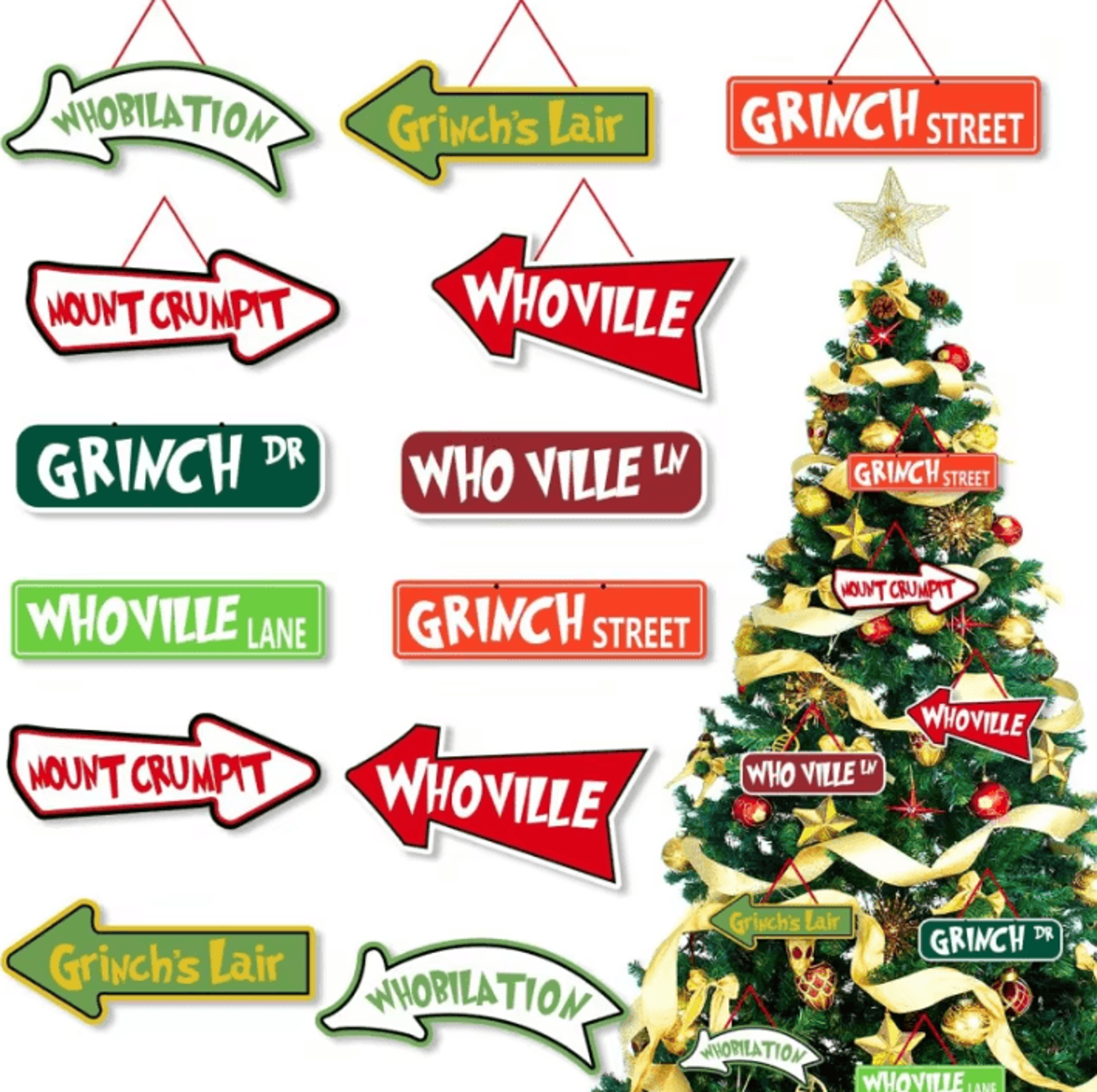 16-piece whoville christmas ornaments paper hanging tree decorations holiday party decorbring whimsical holiday charm to