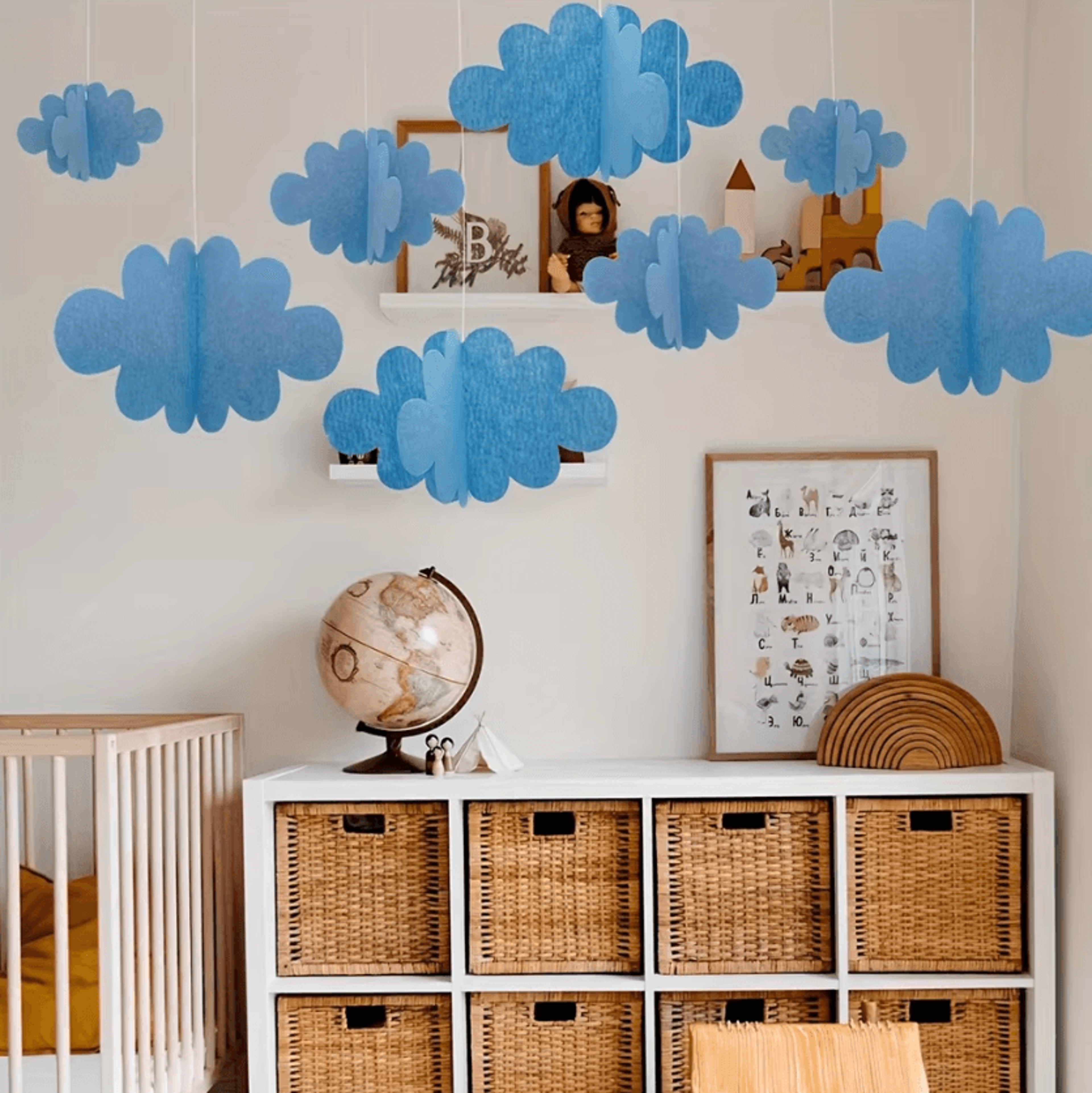 cloud felt party banner set hanging nursery and party ceiling decorations