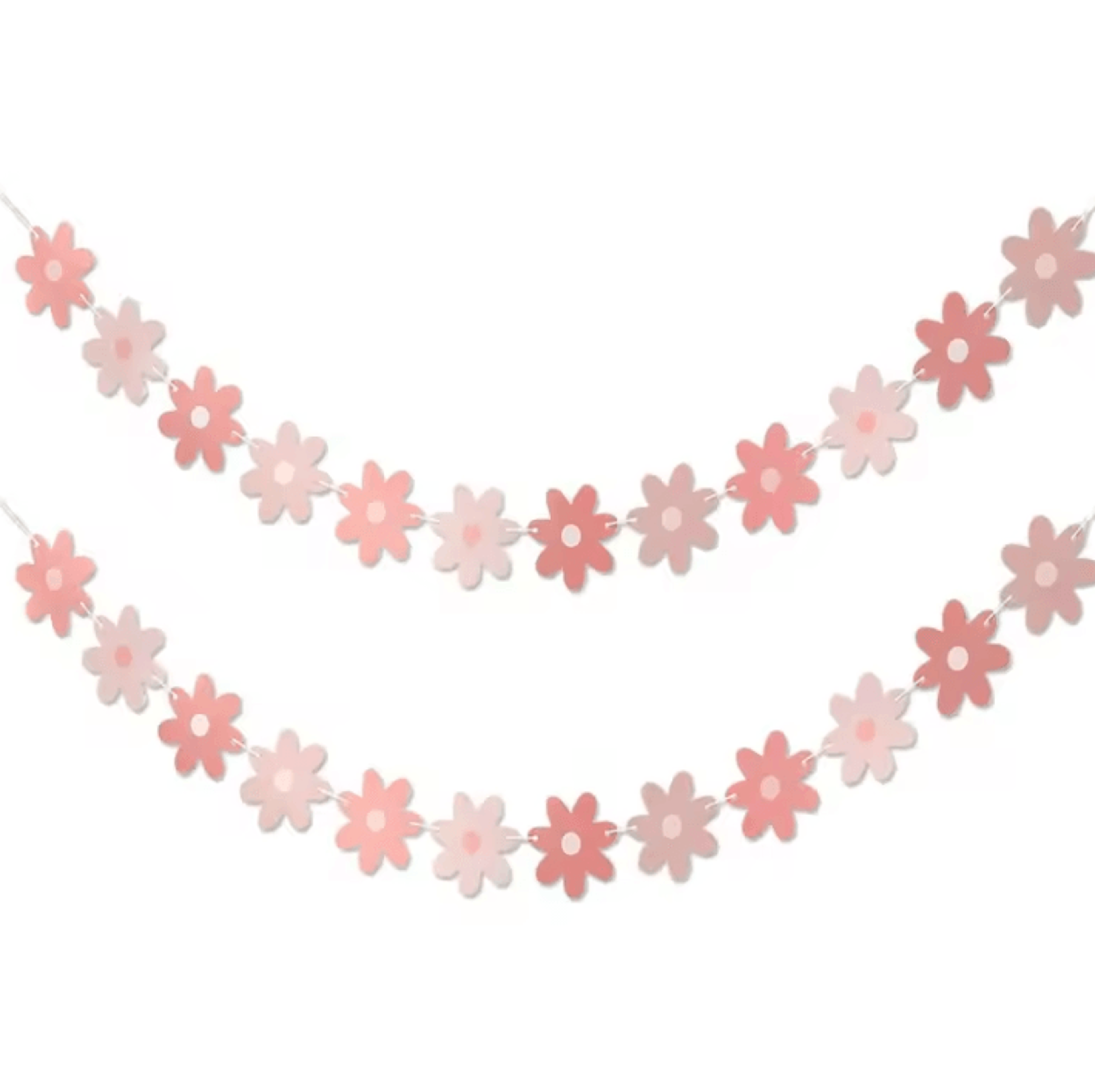 pink daisy garland banner groovy boho party decorations for spring celebrations