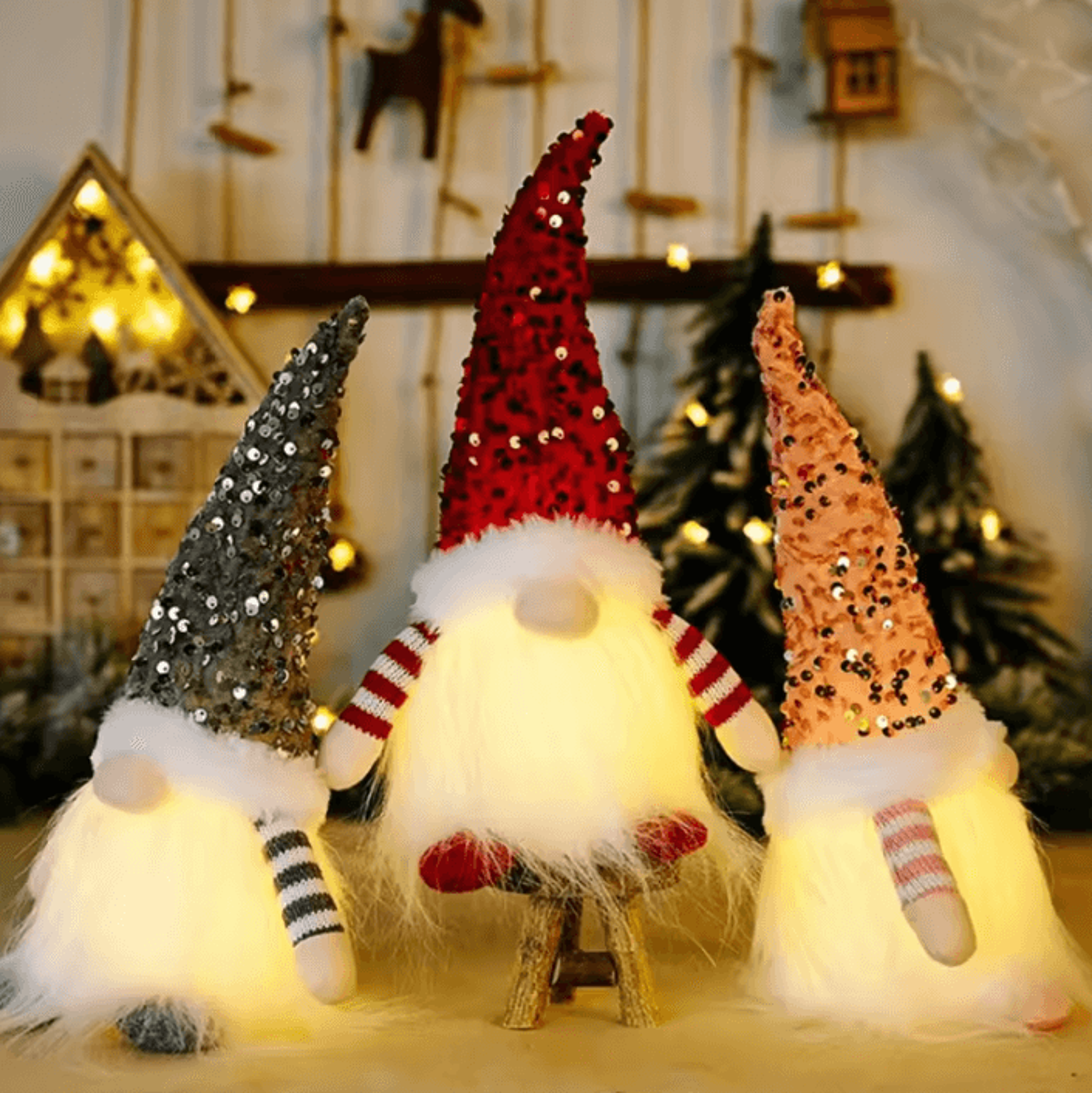 light up christmas gnome plush holiday figurine decoration for festive home decor