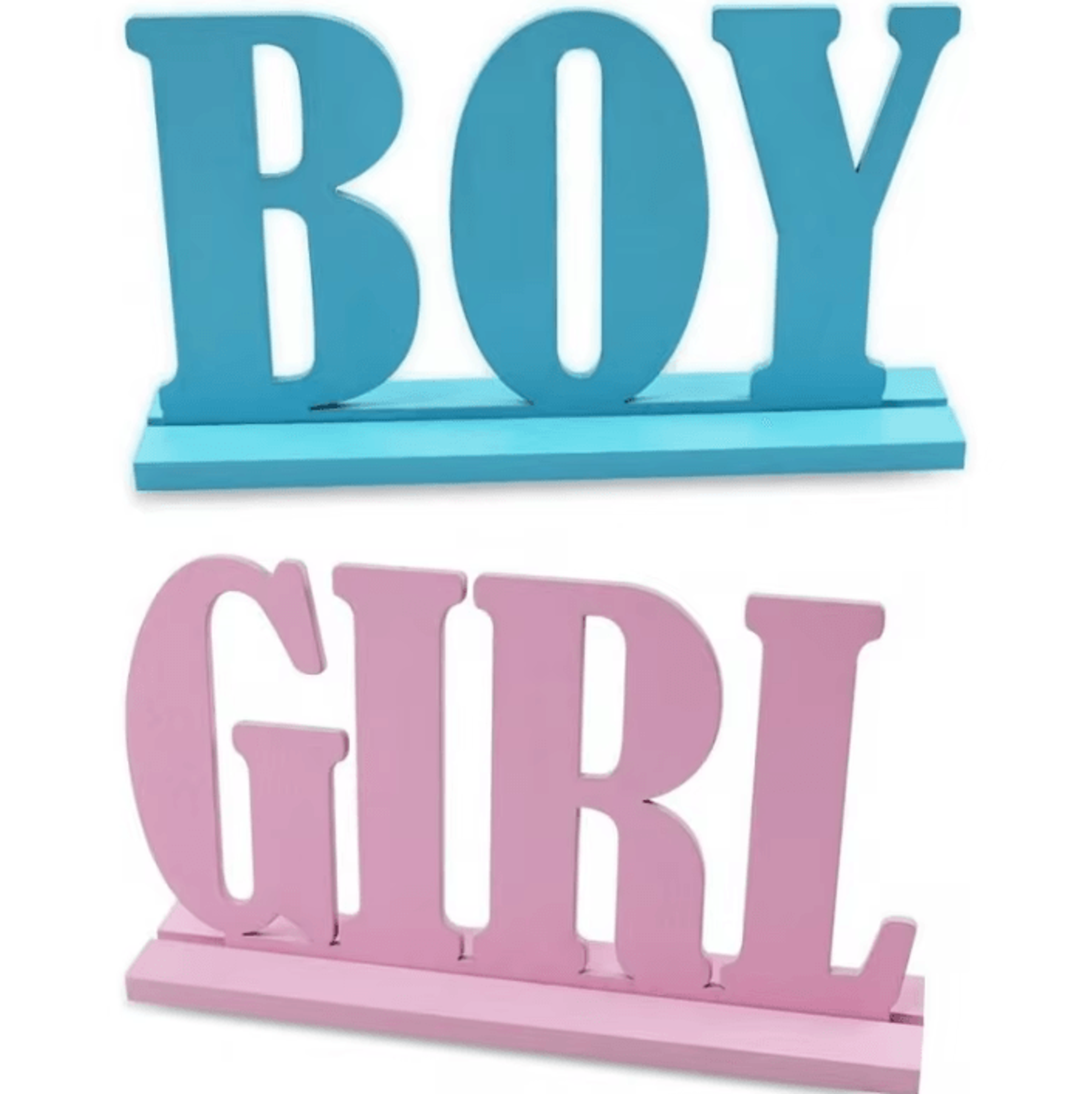 boy girl wooden table decorations for gender reveal baby shower centerpieces