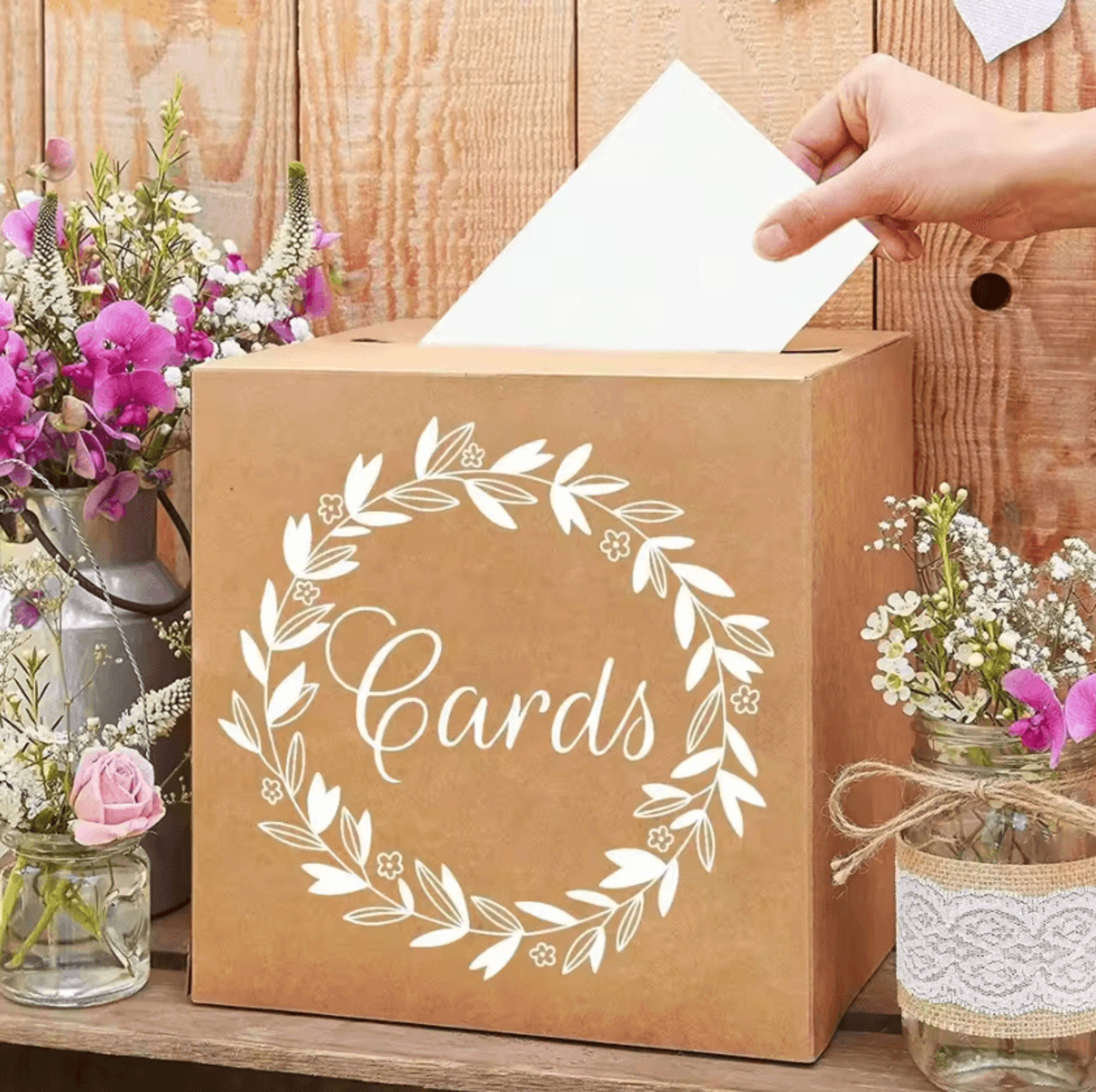 kraft card box wedding gift card holder for reception and party decorations